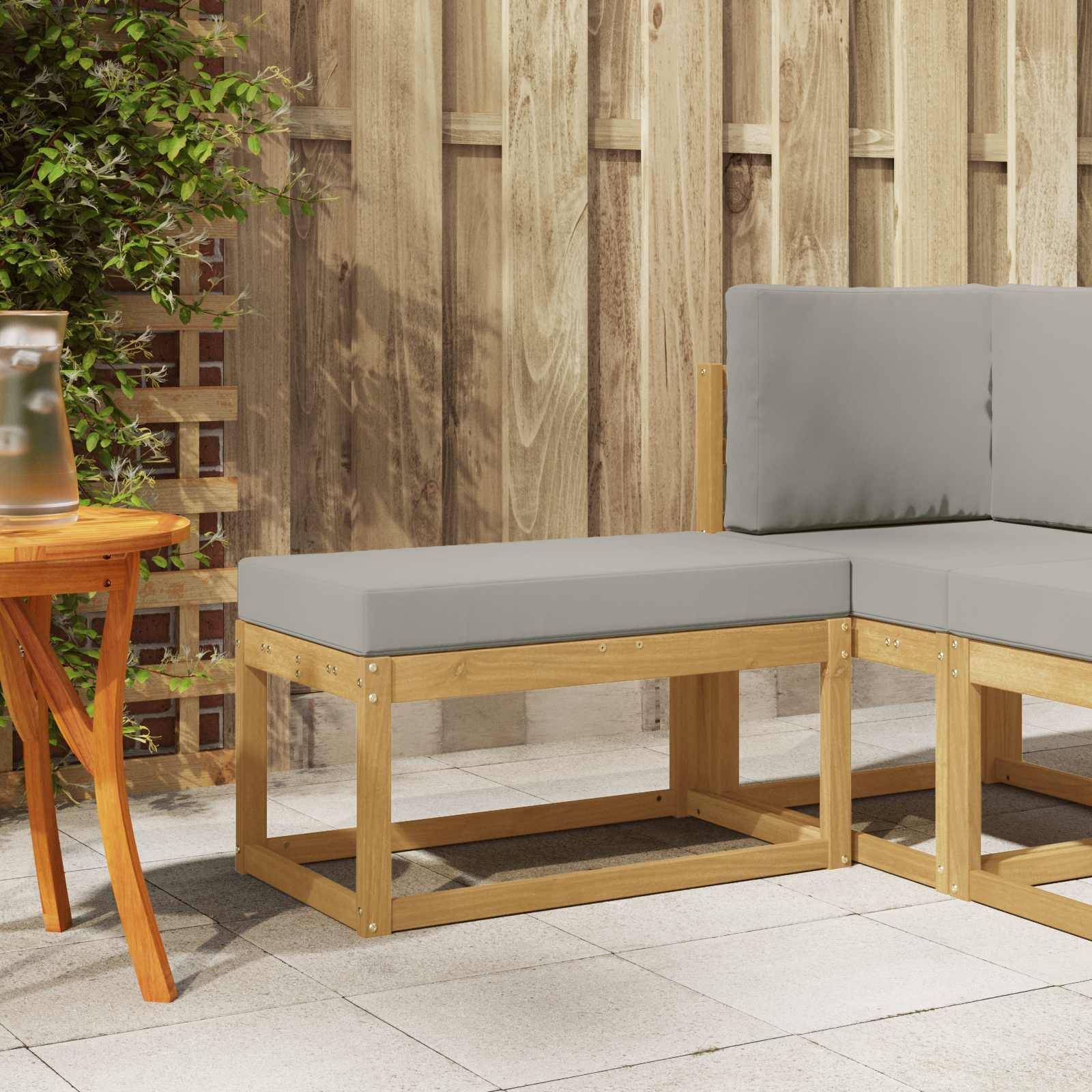 vidaXL Outdoor Hocker Bank Weiß 80 x 43 x 45 cm Massivholz Akazie