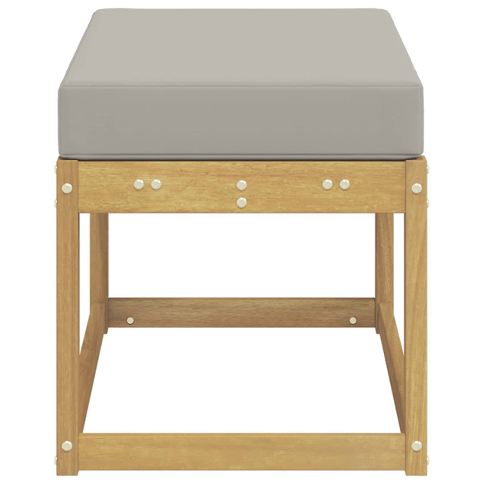 vidaXL Outdoor Hocker Bank Weiß 80 x 43 x 45 cm Massivholz Akazie