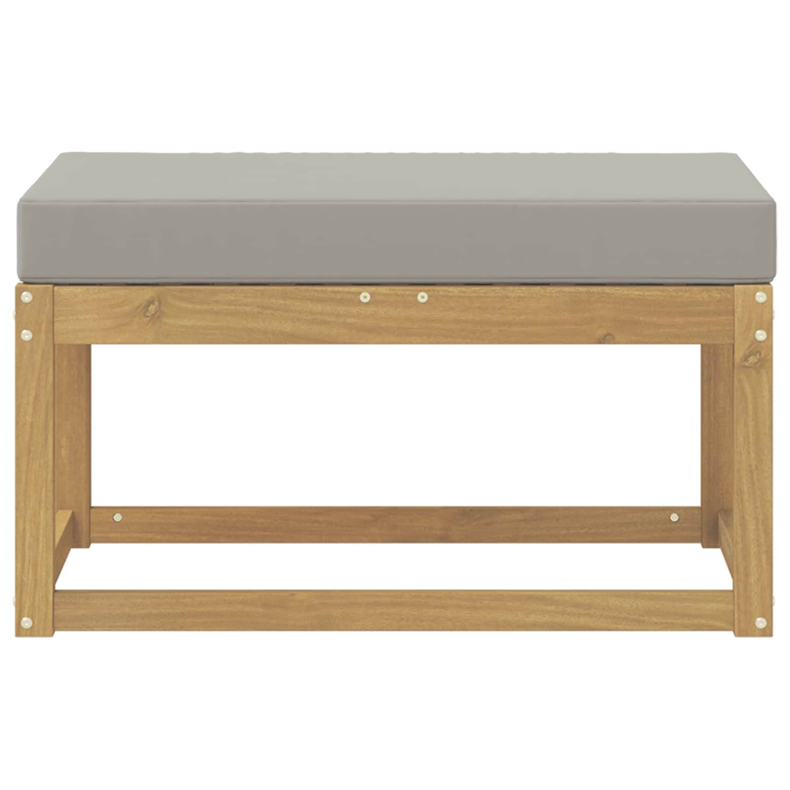 vidaXL Outdoor Hocker Bank Weiß 80 x 43 x 45 cm Massivholz Akazie