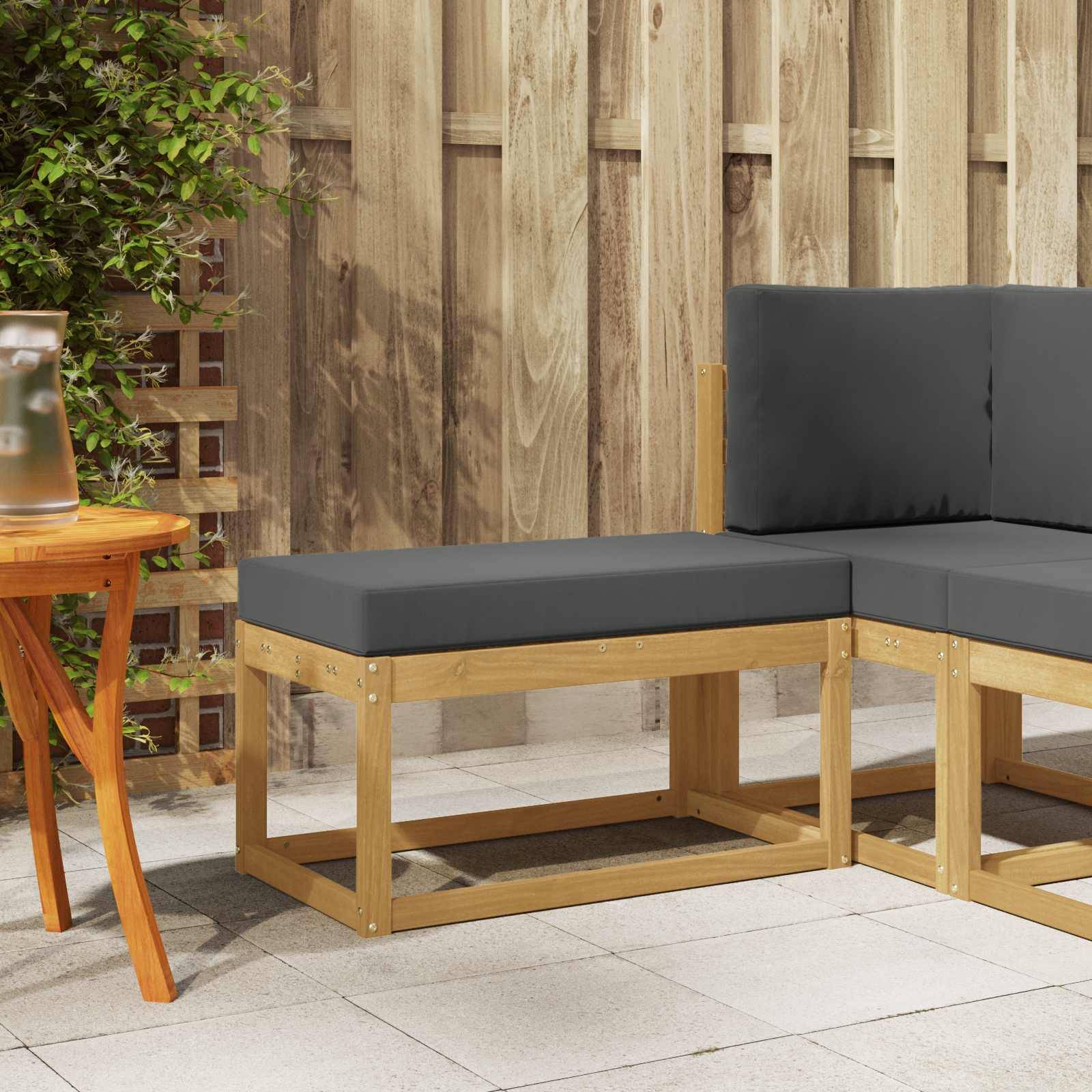 vidaXL Outdoor Hocker Bank Weiß 80 x 43 x 45 cm Massivholz Akazie