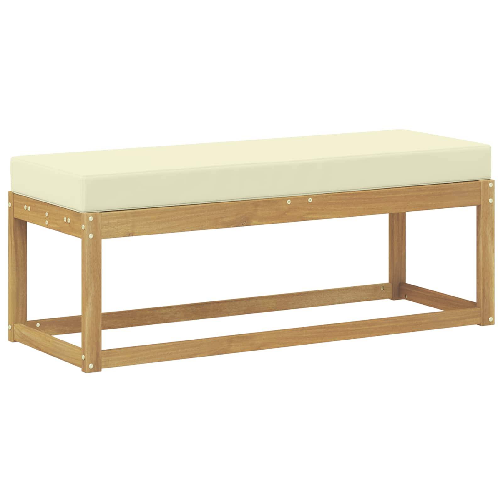 vidaXL Outdoor Hocker Bank Weiß 115 x 43 x 45 cm Massivholz Akazie