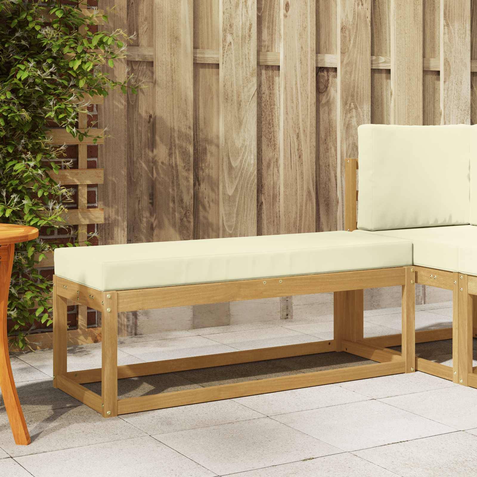vidaXL Outdoor Hocker Bank Weiß 115 x 43 x 45 cm Massivholz Akazie