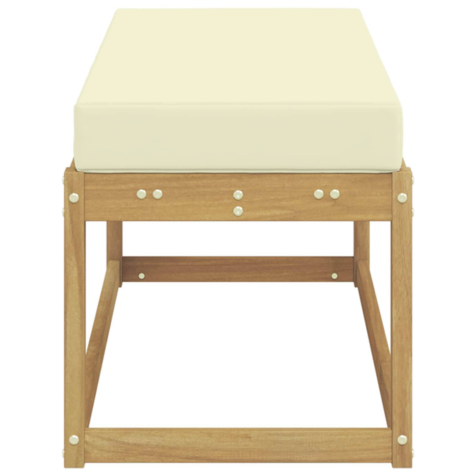 vidaXL Outdoor Hocker Bank Weiß 115 x 43 x 45 cm Massivholz Akazie