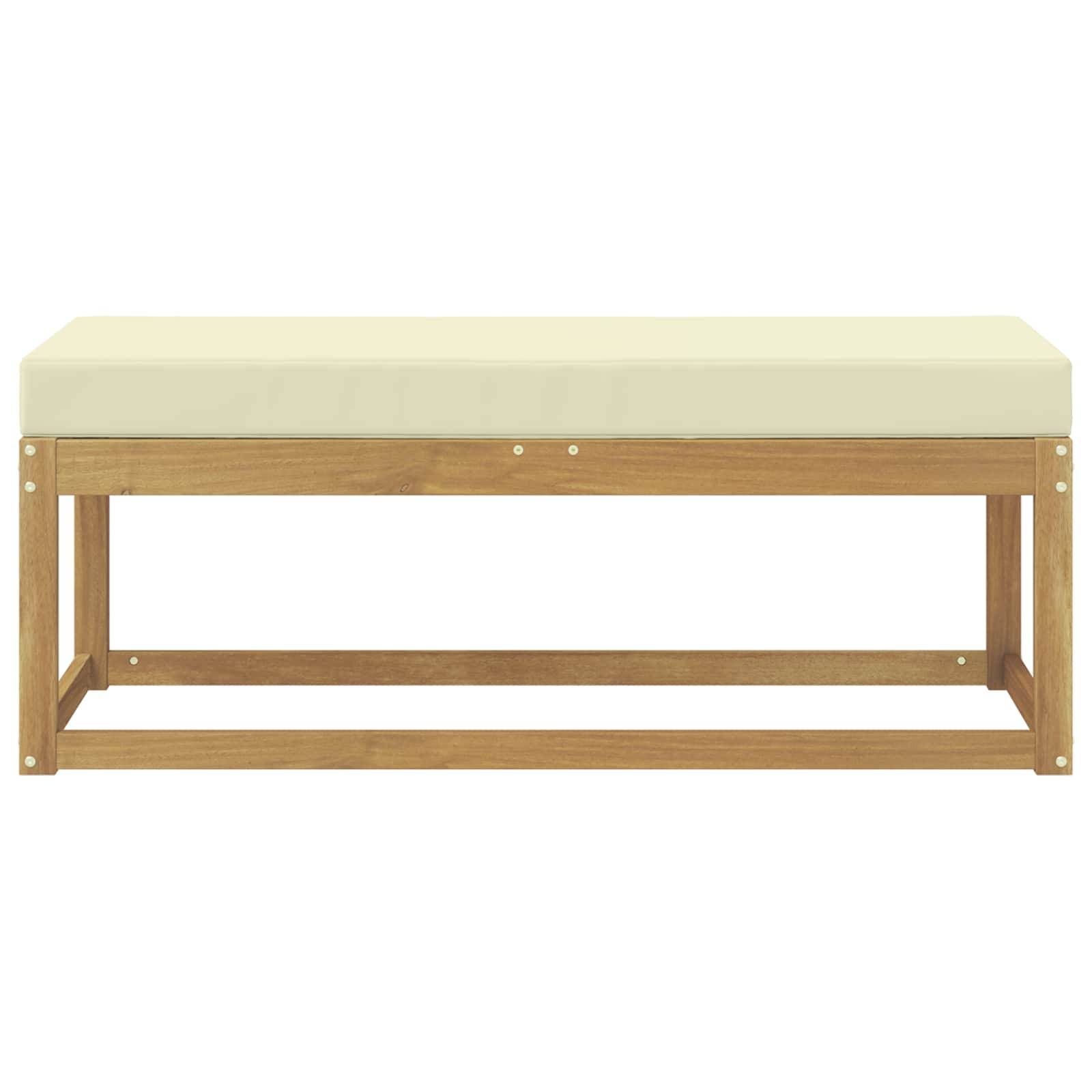 vidaXL Outdoor Hocker Bank Weiß 115 x 43 x 45 cm Massivholz Akazie