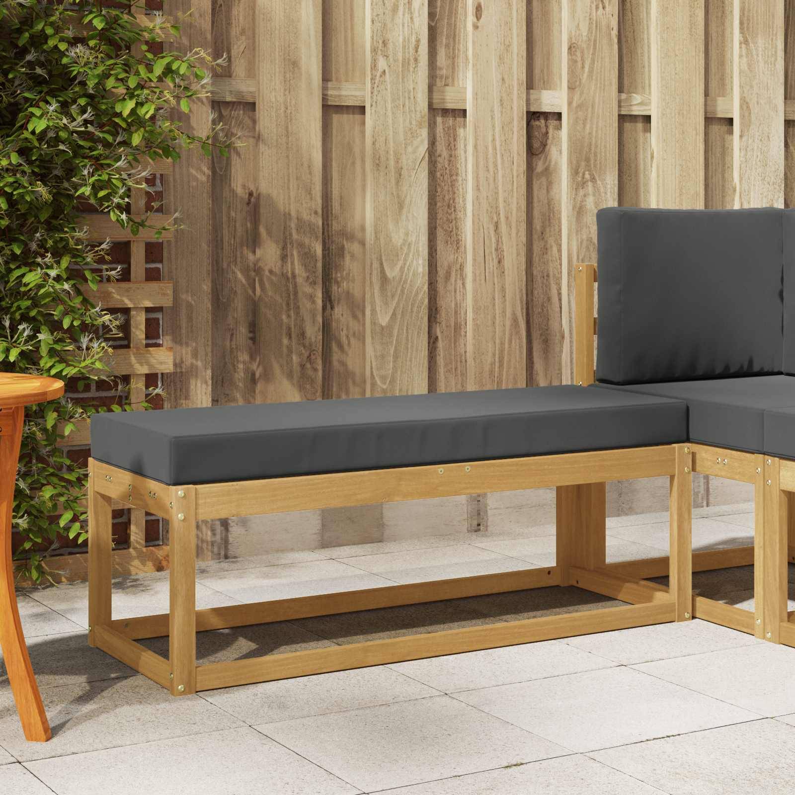vidaXL Outdoor Hocker Bank Weiß 115 x 43 x 45 cm Massivholz Akazie