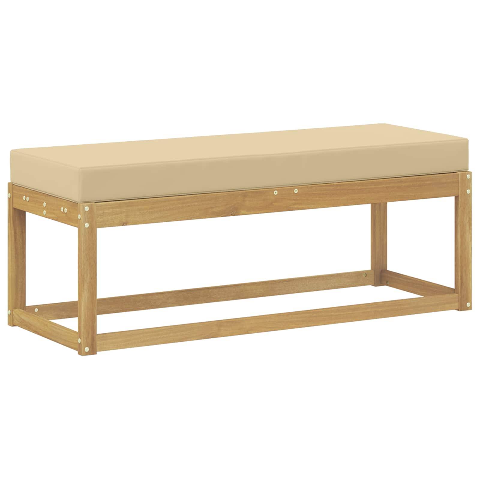 vidaXL Outdoor Hocker Bank Weiß 115 x 43 x 45 cm Massivholz Akazie