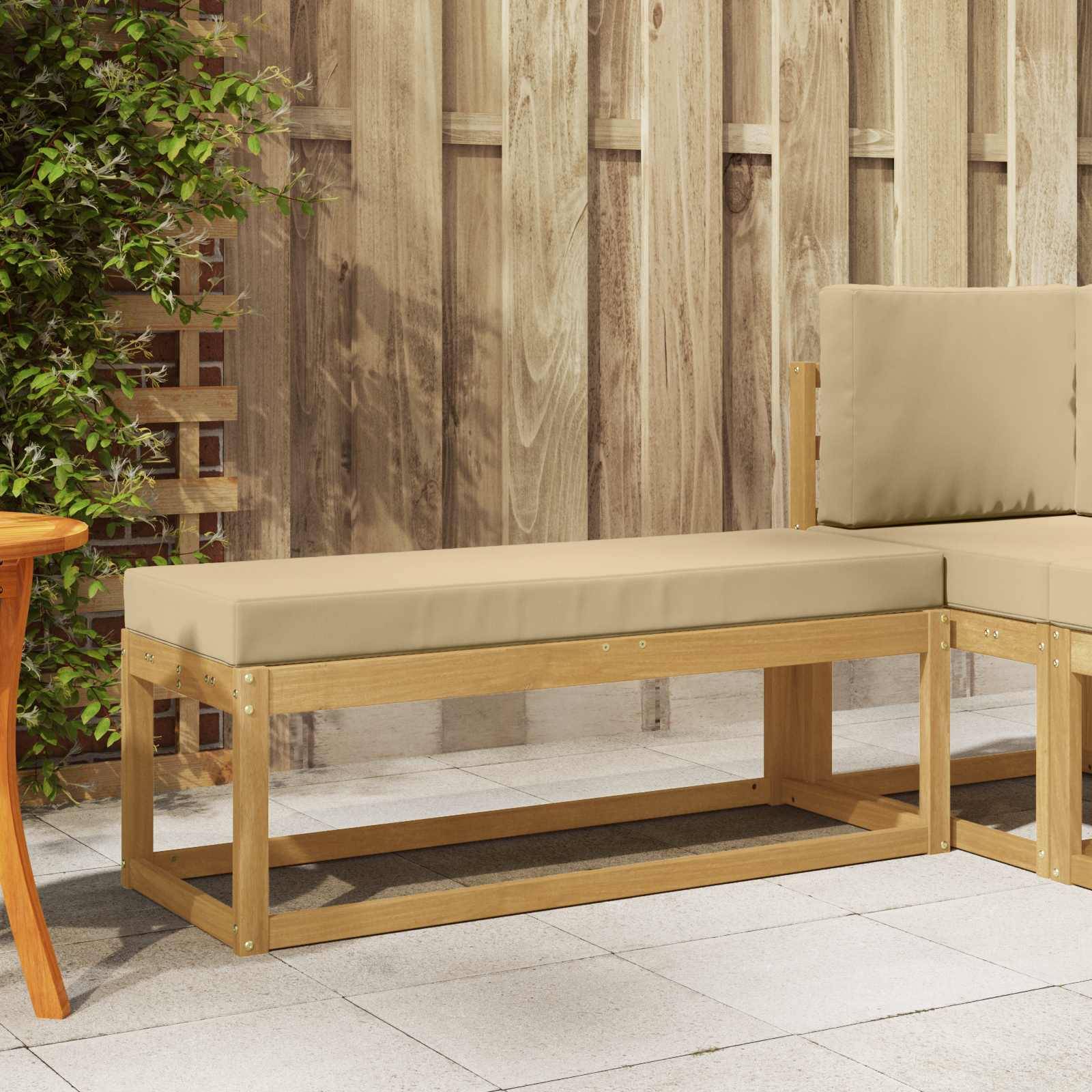vidaXL Outdoor Hocker Bank Weiß 115 x 43 x 45 cm Massivholz Akazie
