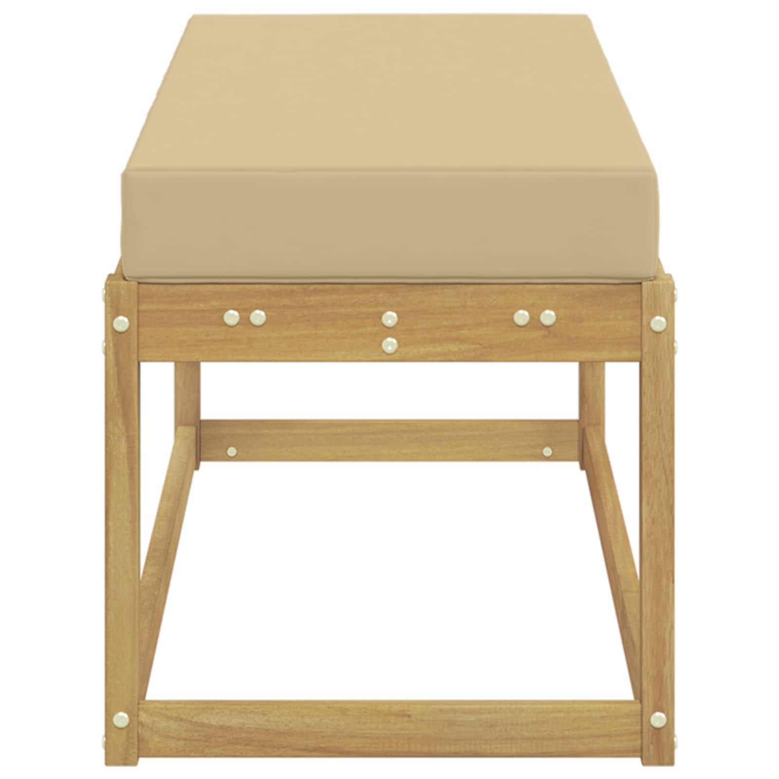vidaXL Outdoor Hocker Bank Weiß 115 x 43 x 45 cm Massivholz Akazie