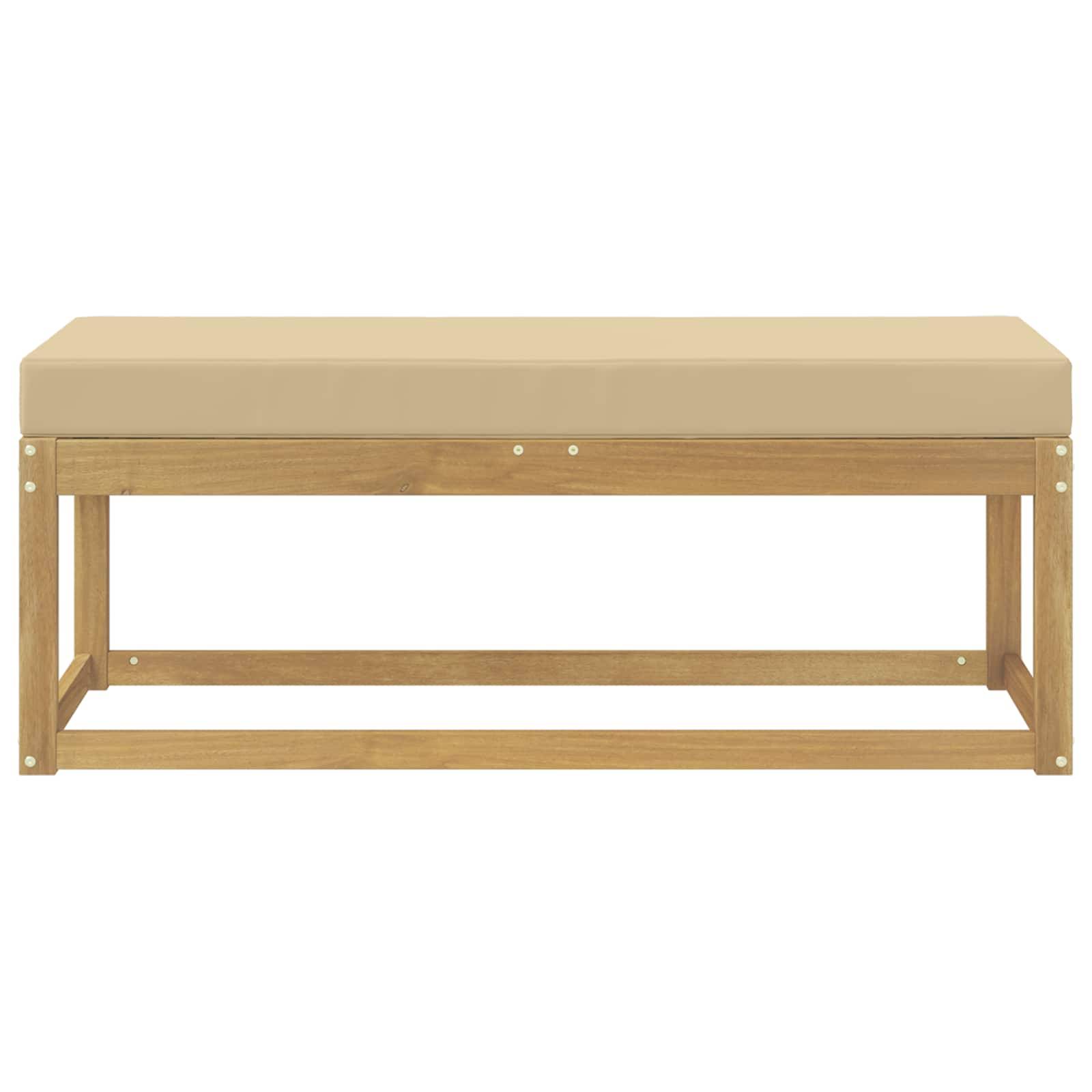 vidaXL Outdoor Hocker Bank Weiß 115 x 43 x 45 cm Massivholz Akazie
