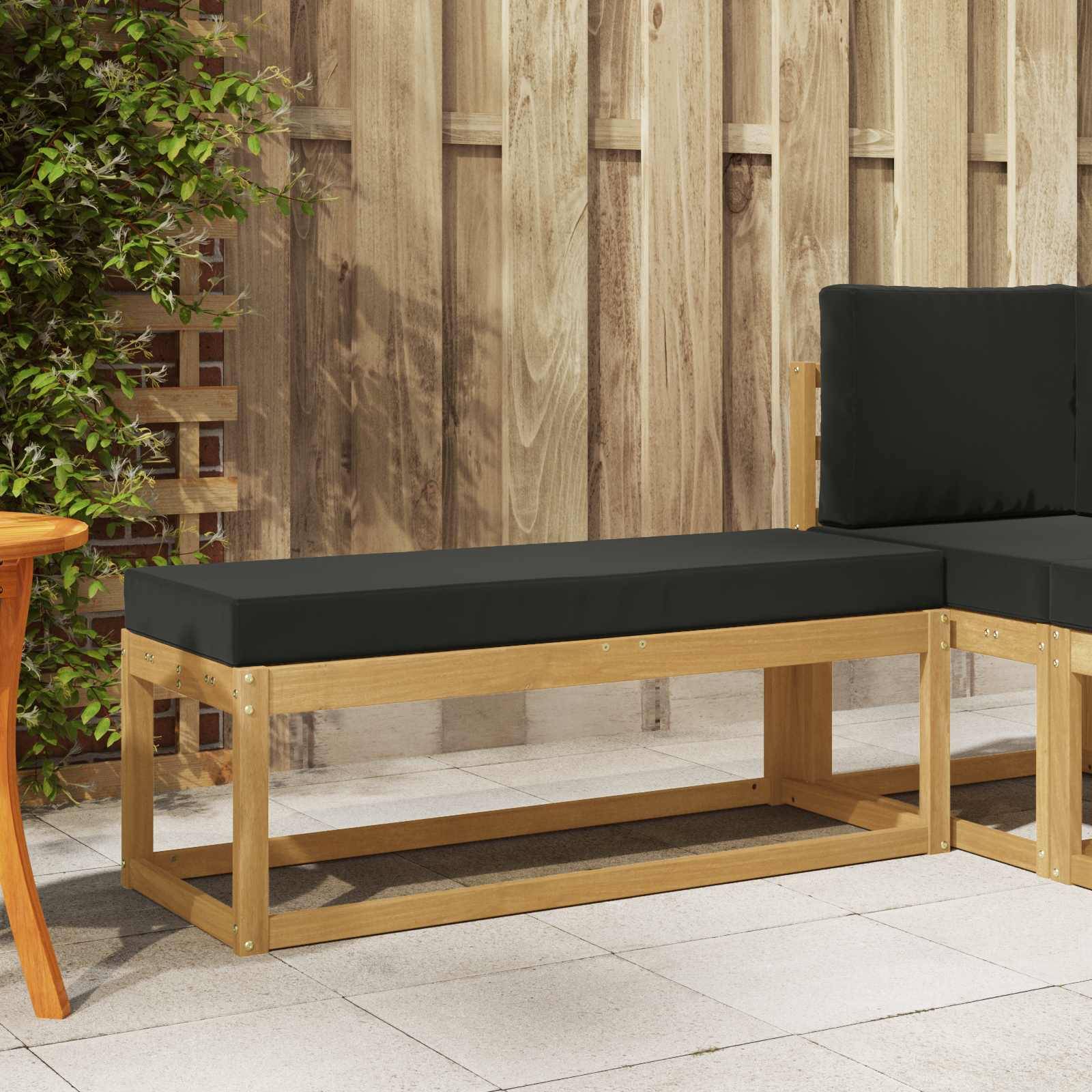 vidaXL Outdoor Hocker Bank Weiß 115 x 43 x 45 cm Massivholz Akazie