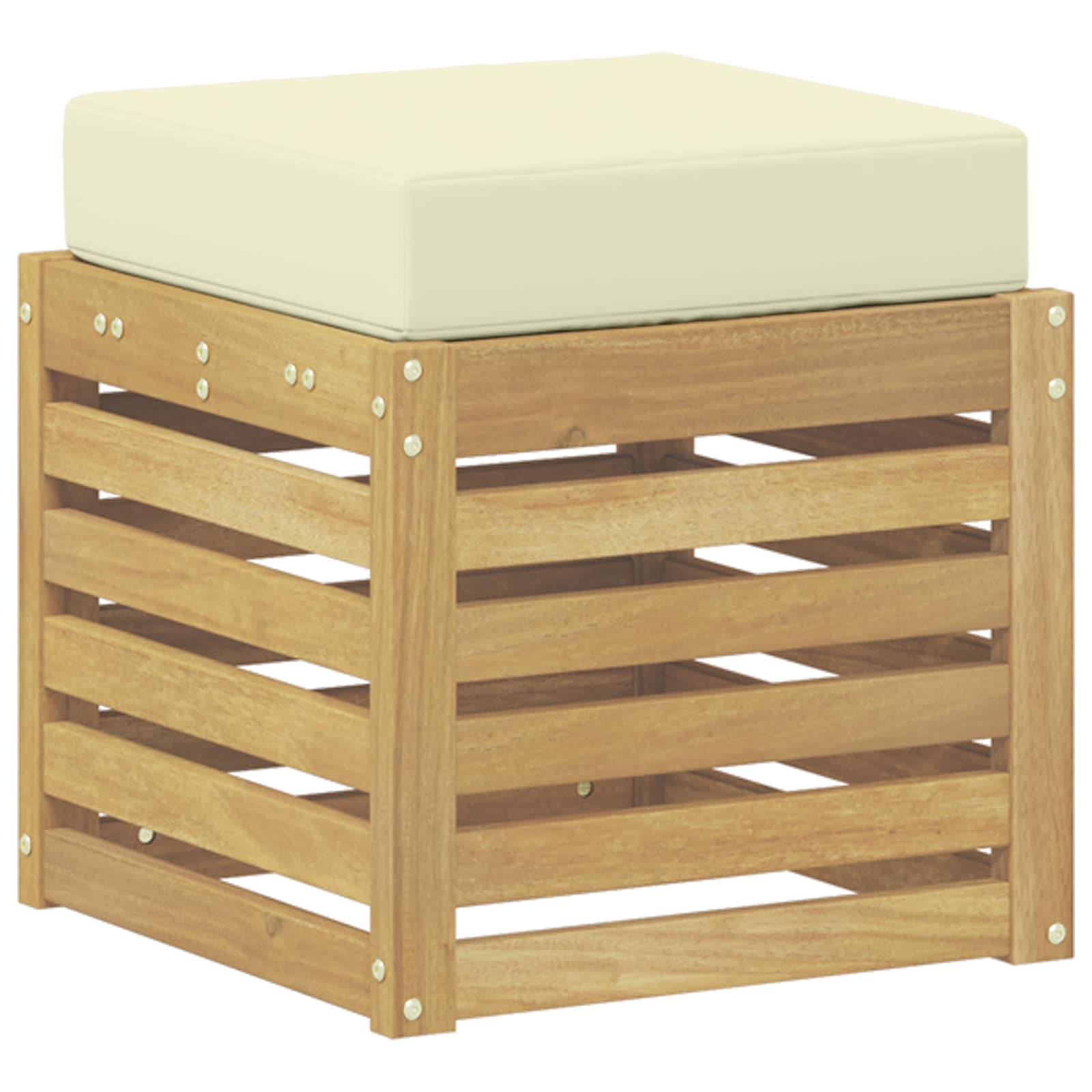 vidaXL Outdoor Hocker Bank Weiß 43 x 43 x 45 cm Massivholz Akazie