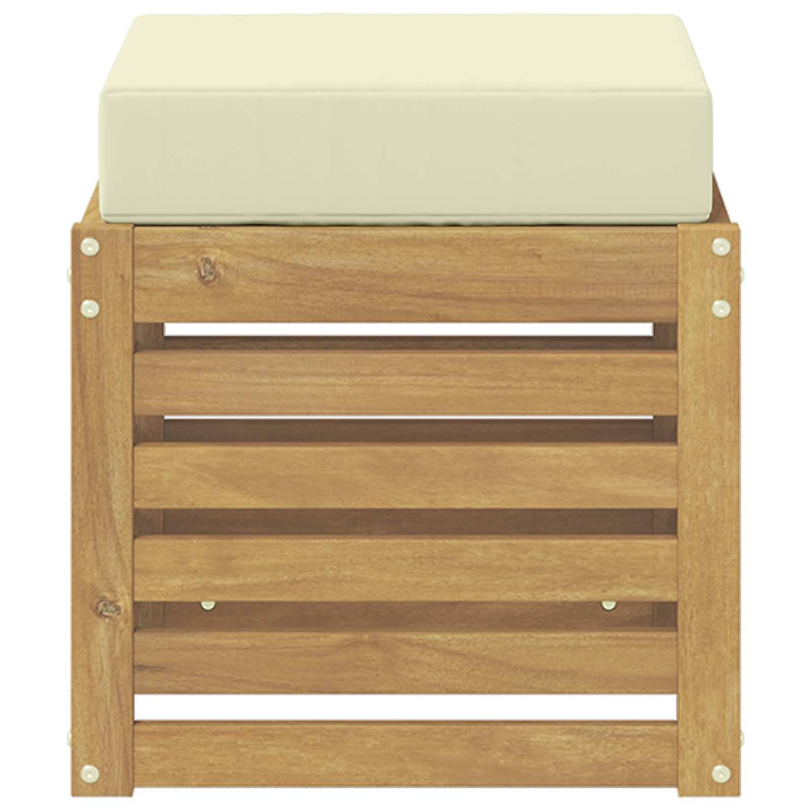 vidaXL Outdoor Hocker Bank Weiß 43 x 43 x 45 cm Massivholz Akazie