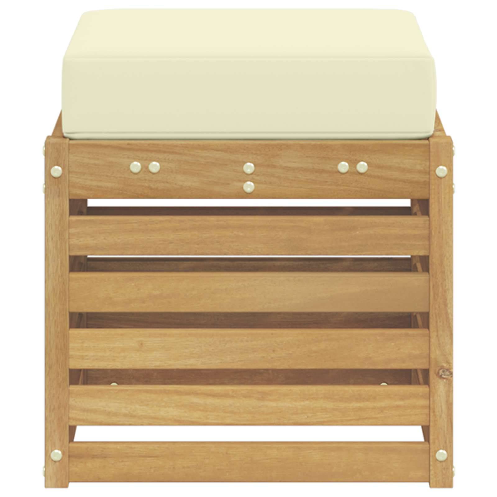 vidaXL Outdoor Hocker Bank Weiß 43 x 43 x 45 cm Massivholz Akazie