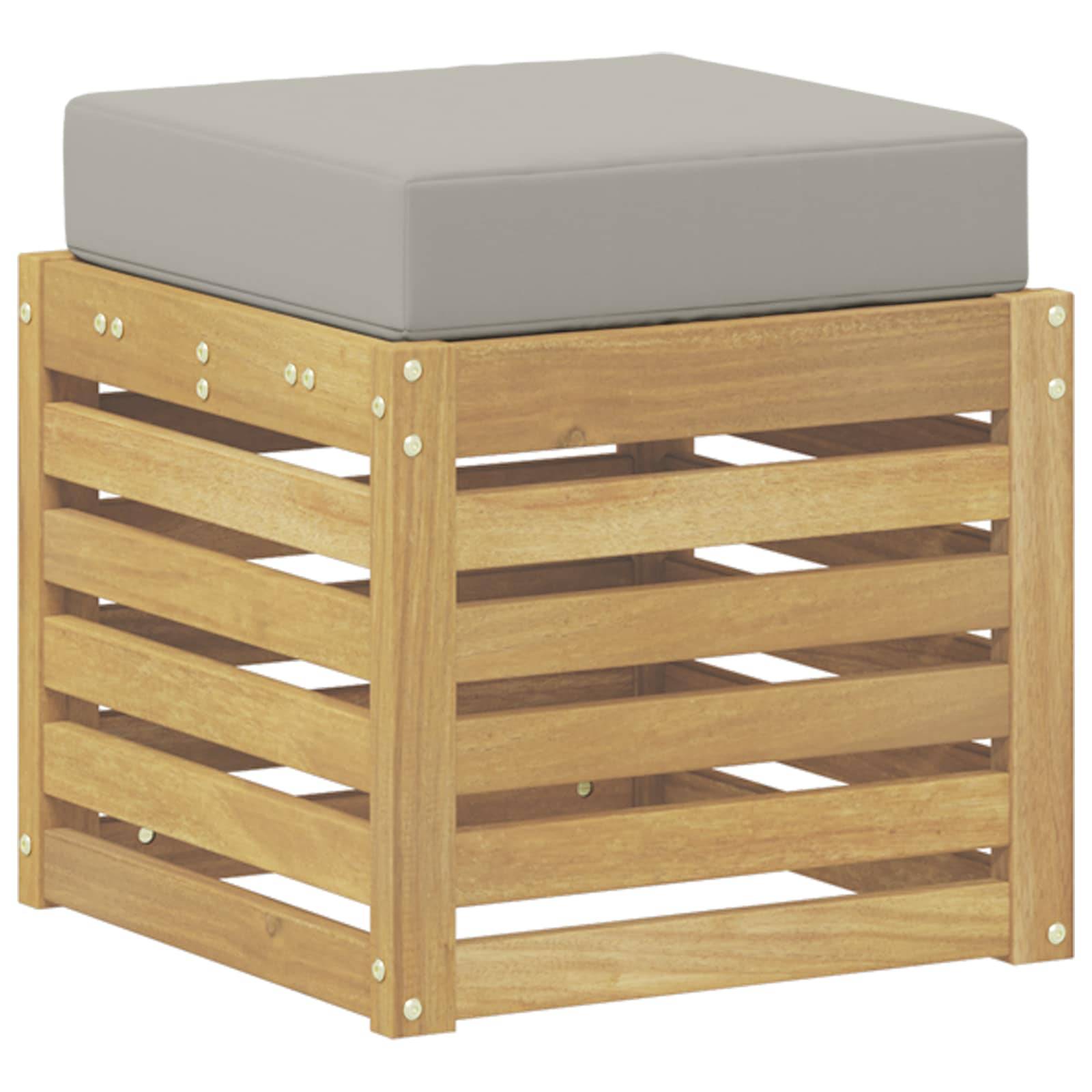 vidaXL Outdoor Hocker Bank Weiß 43 x 43 x 45 cm Massivholz Akazie