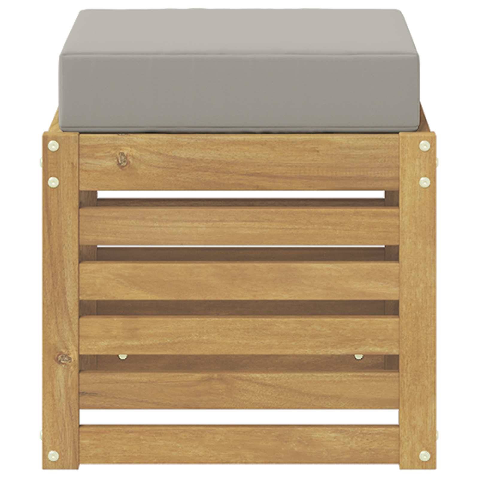 vidaXL Outdoor Hocker Bank Weiß 43 x 43 x 45 cm Massivholz Akazie