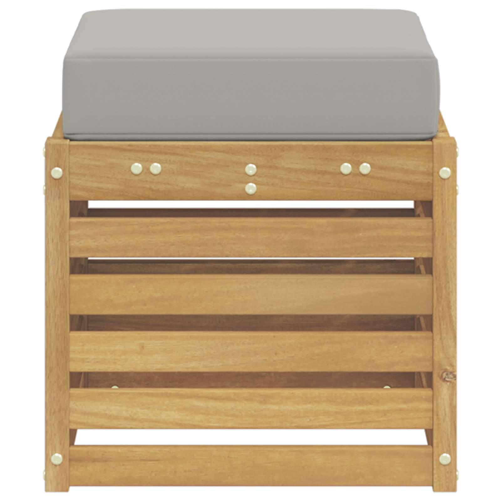 vidaXL Outdoor Hocker Bank Weiß 43 x 43 x 45 cm Massivholz Akazie