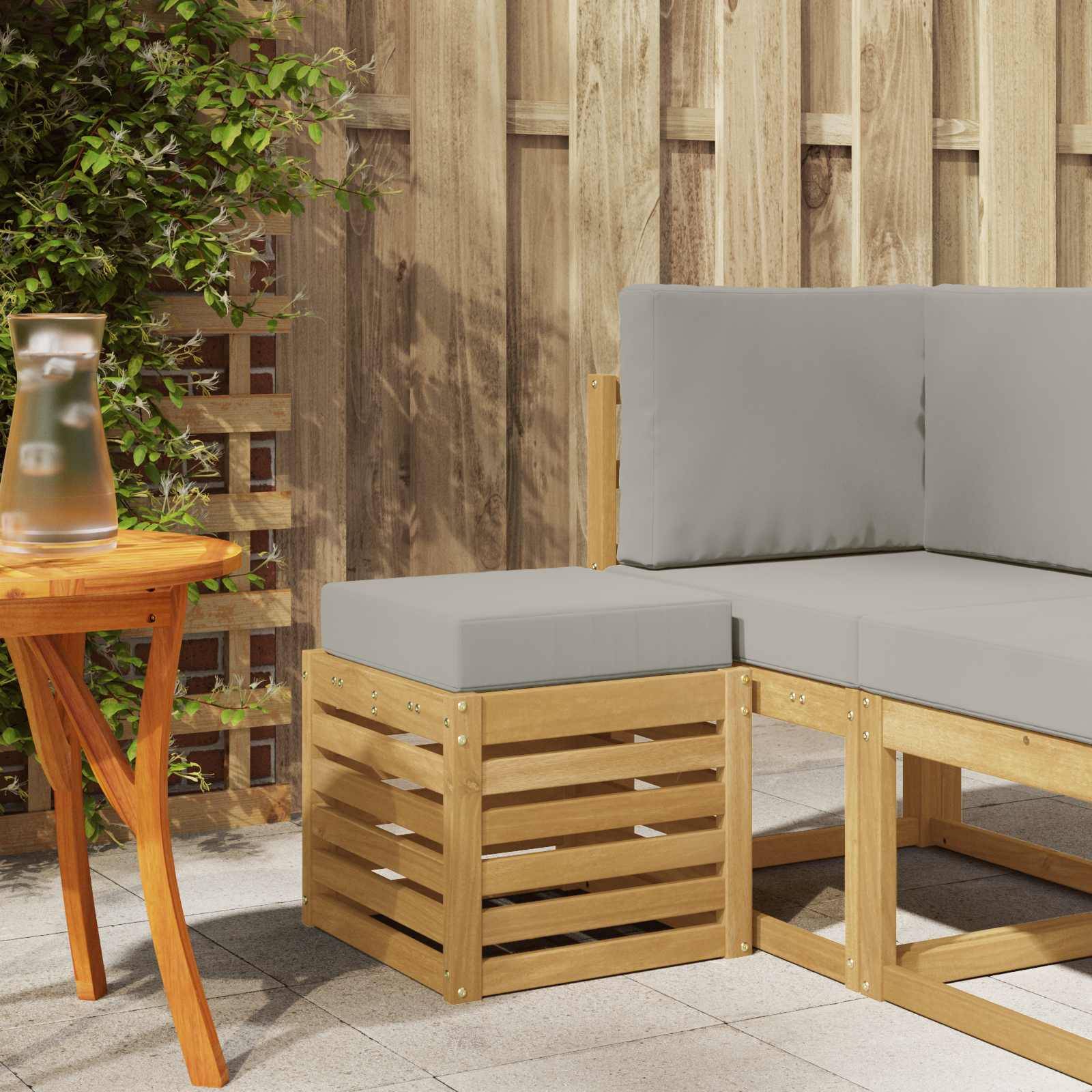 vidaXL Outdoor Hocker Bank Weiß 43 x 43 x 45 cm Massivholz Akazie