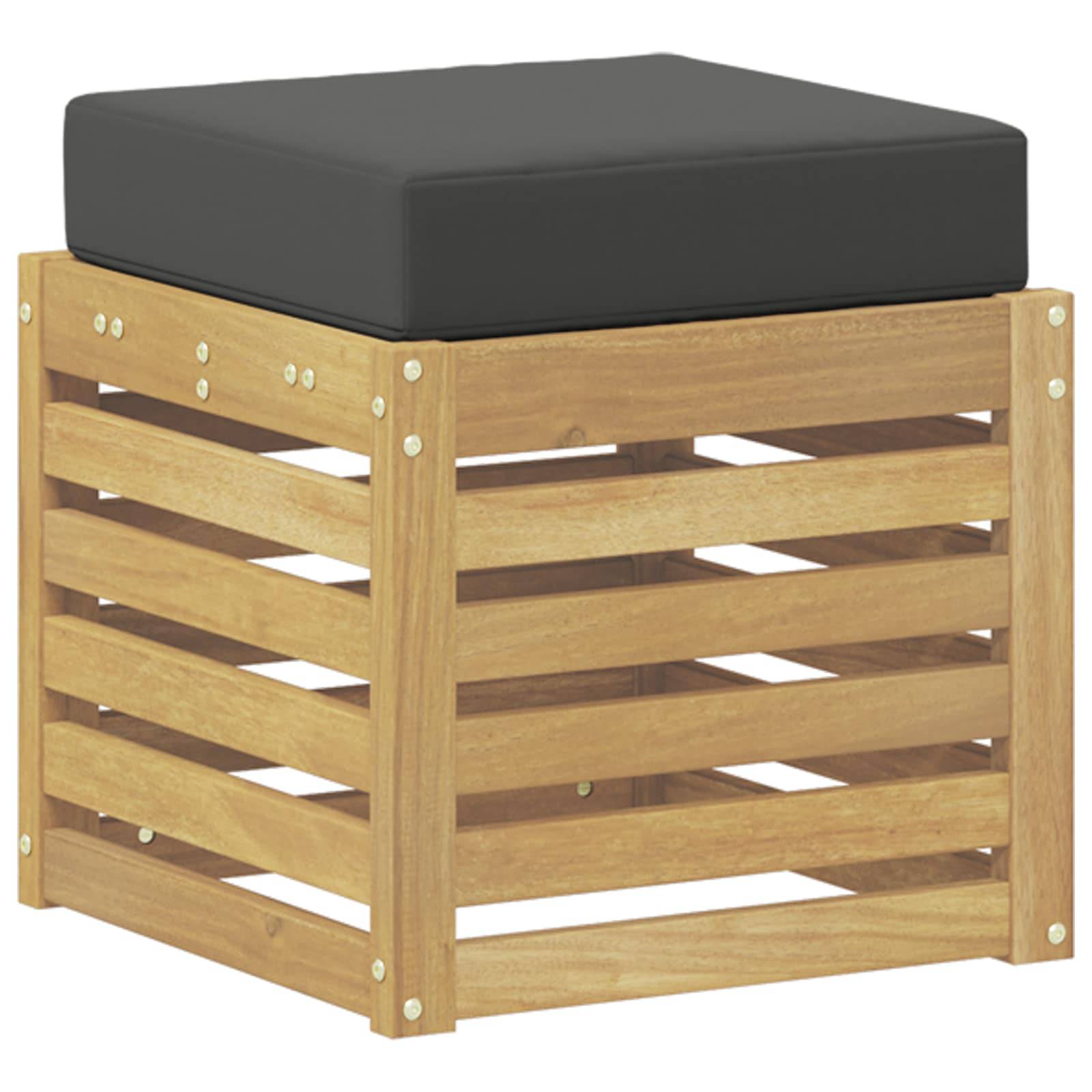 vidaXL Outdoor Hocker Bank Weiß 43 x 43 x 45 cm Massivholz Akazie