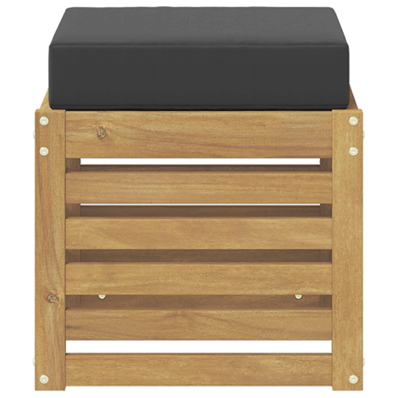 vidaXL Outdoor Hocker Bank Weiß 43 x 43 x 45 cm Massivholz Akazie