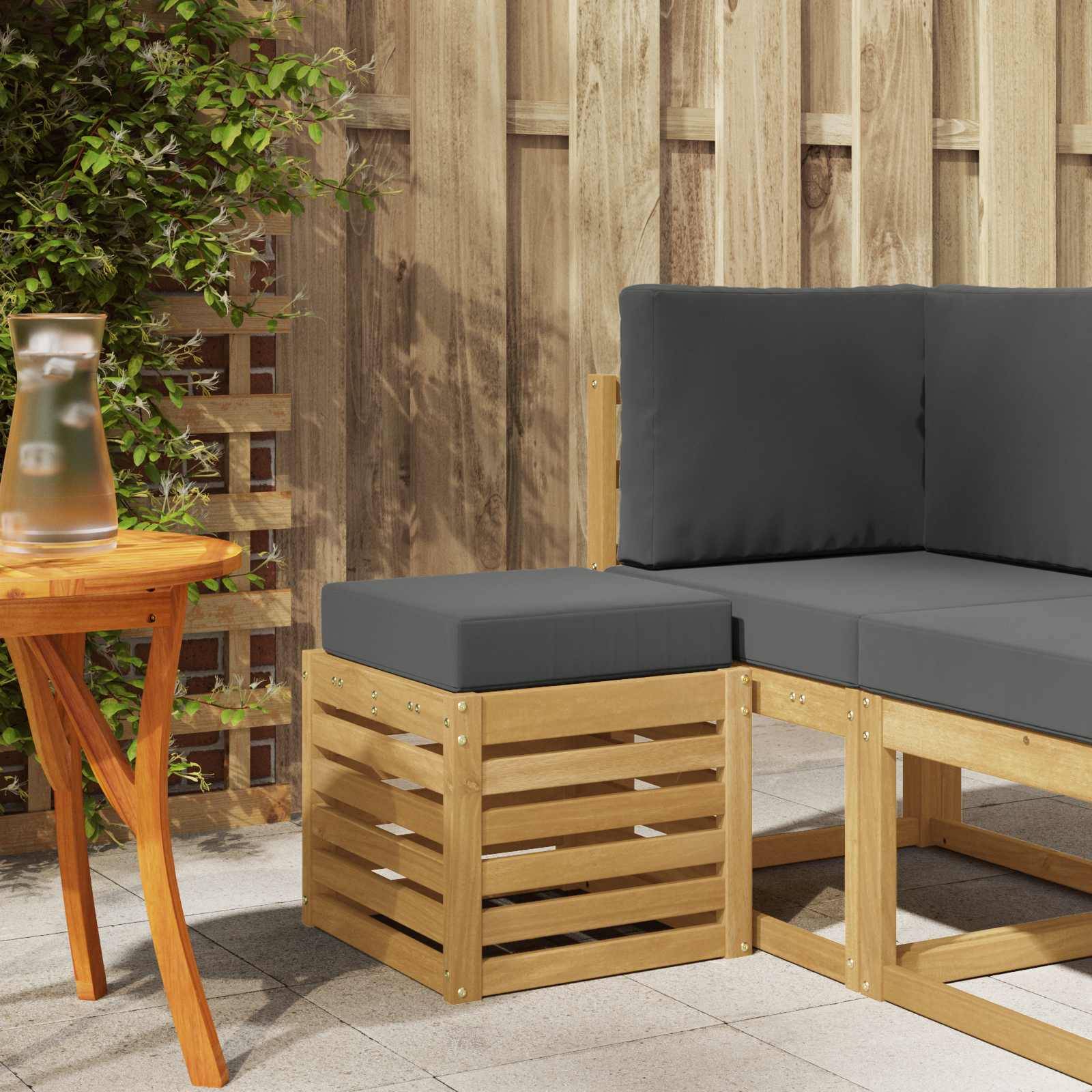 vidaXL Outdoor Hocker Bank Weiß 43 x 43 x 45 cm Massivholz Akazie