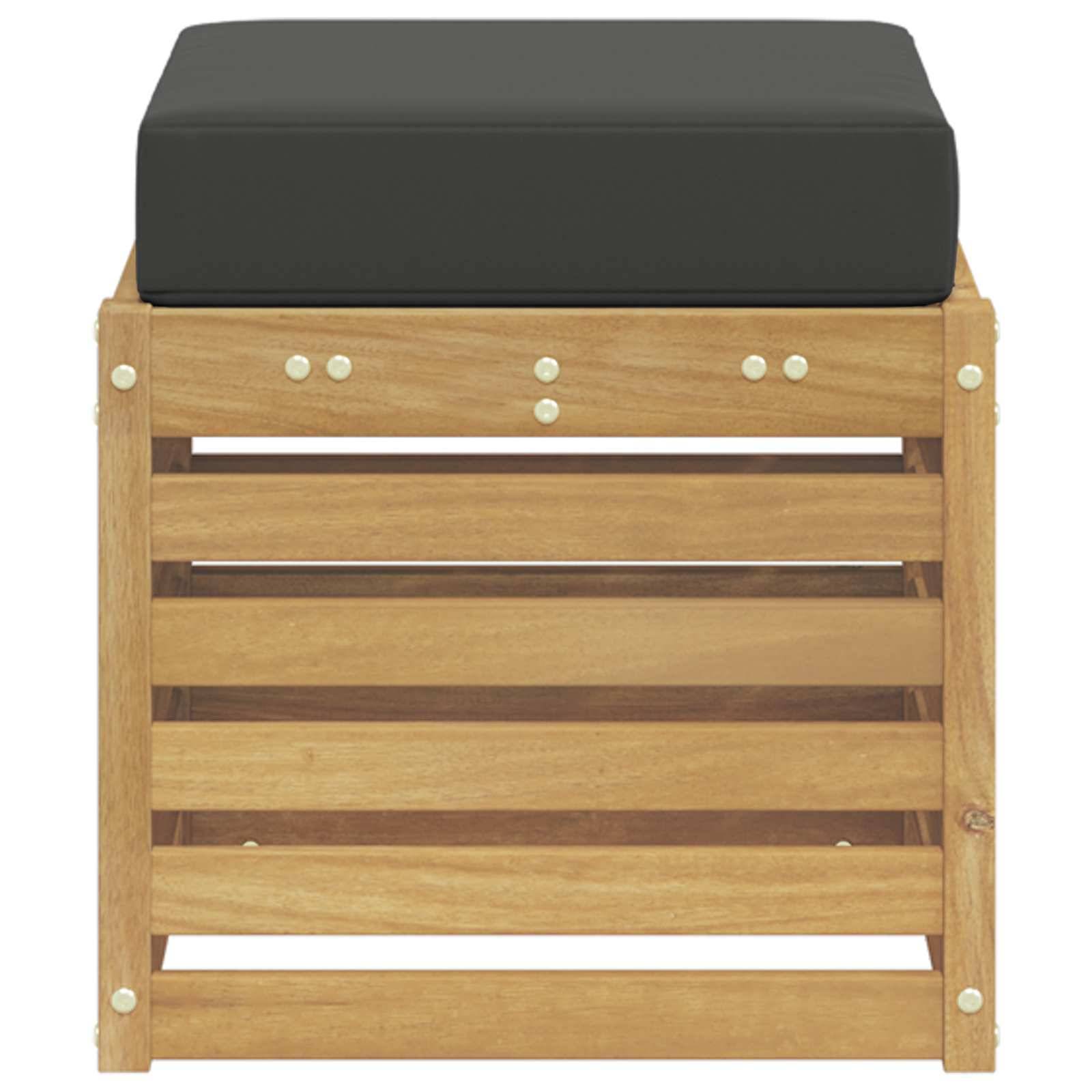 vidaXL Outdoor Hocker Bank Weiß 43 x 43 x 45 cm Massivholz Akazie