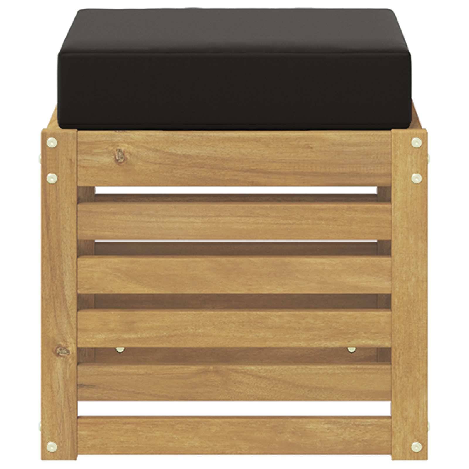 vidaXL Outdoor Hocker Bank Weiß 43 x 43 x 45 cm Massivholz Akazie