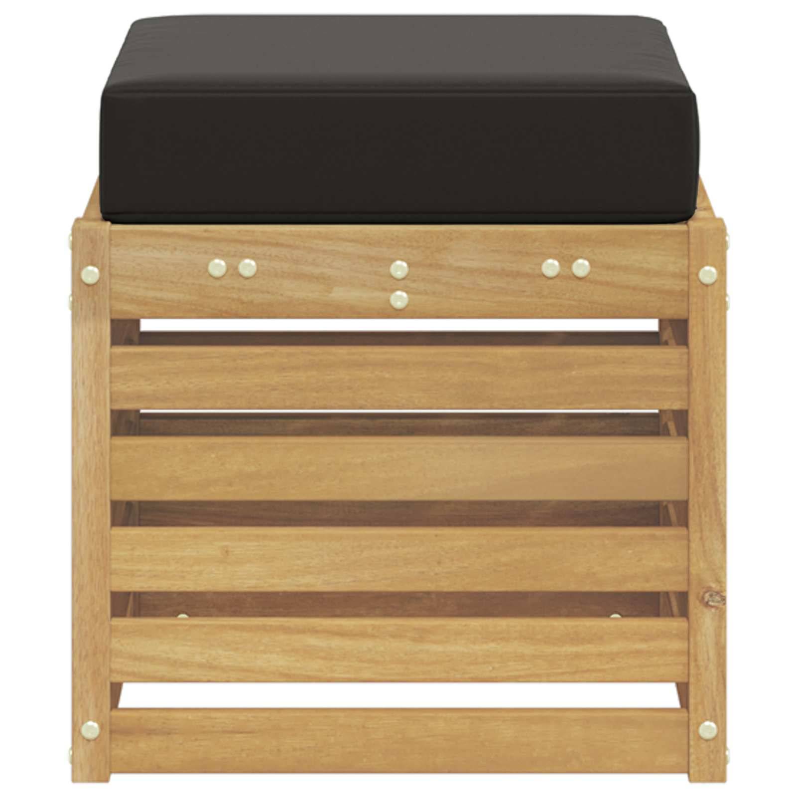 vidaXL Outdoor Hocker Bank Weiß 43 x 43 x 45 cm Massivholz Akazie