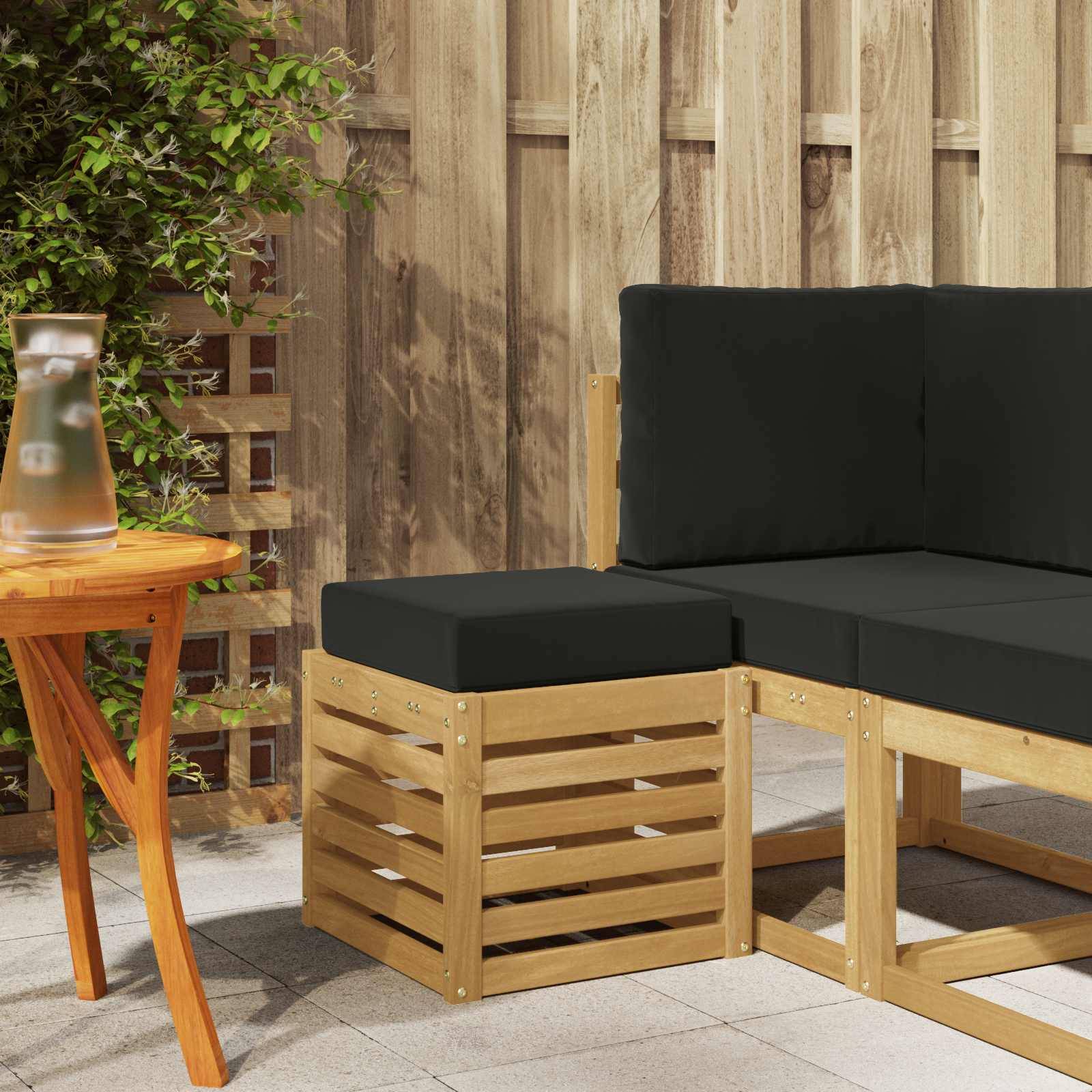 vidaXL Outdoor Hocker Bank Weiß 43 x 43 x 45 cm Massivholz Akazie