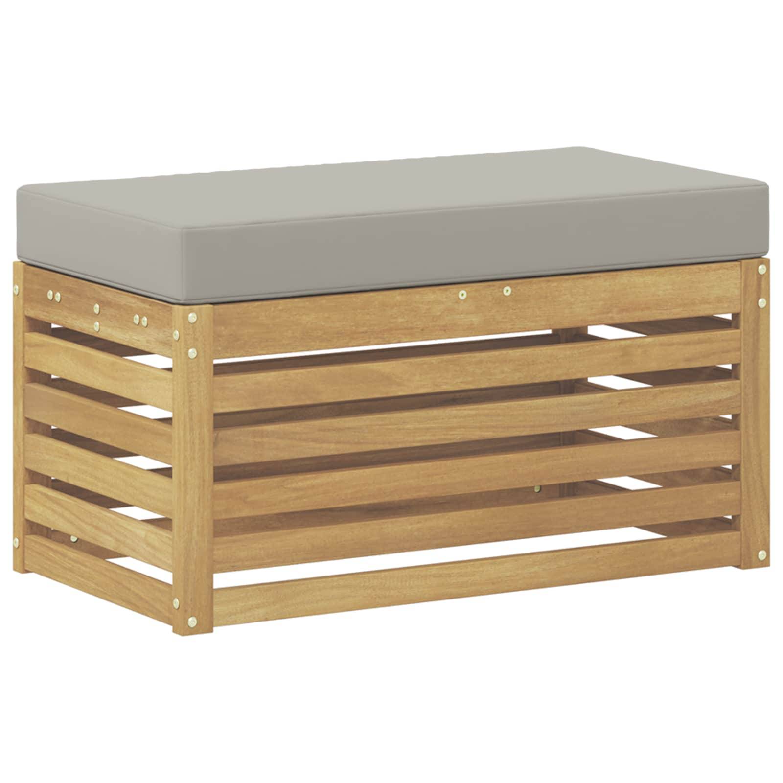 vidaXL Outdoor Hocker Bank Weiß 80 x 43 x 45 cm Massivholz Akazie
