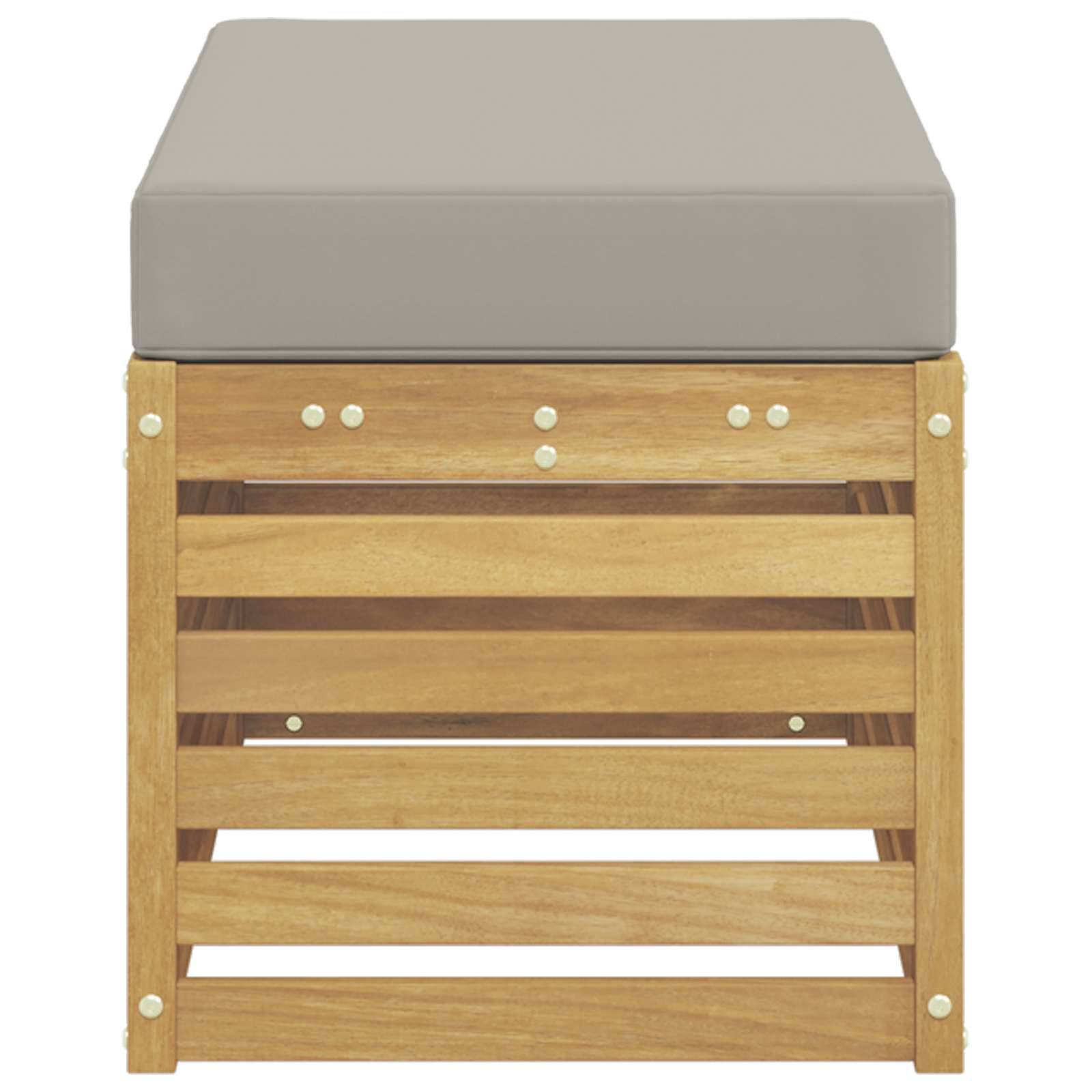 vidaXL Outdoor Hocker Bank Weiß 80 x 43 x 45 cm Massivholz Akazie