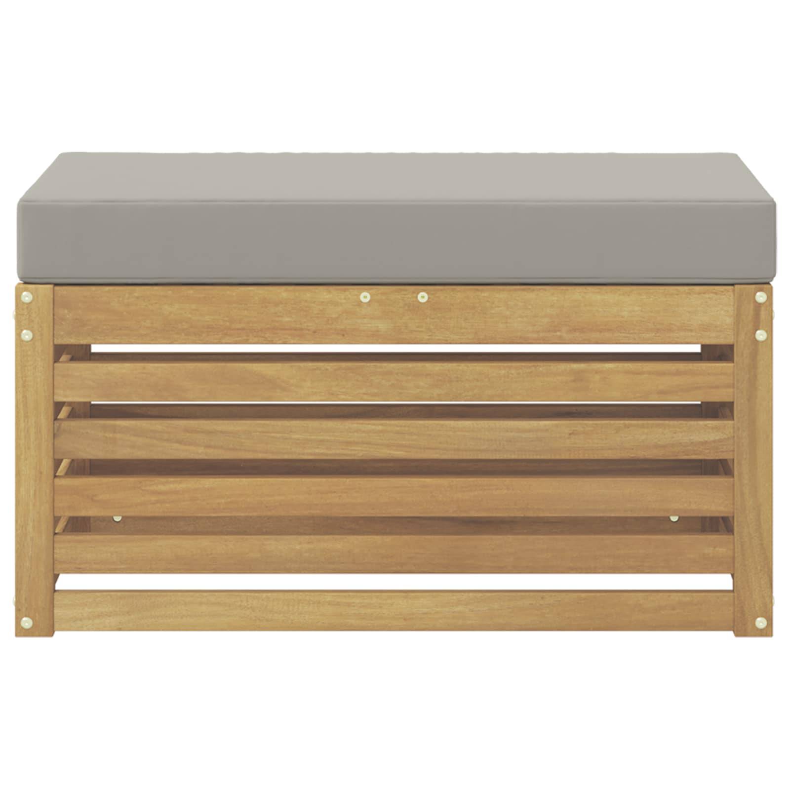 vidaXL Outdoor Hocker Bank Weiß 80 x 43 x 45 cm Massivholz Akazie