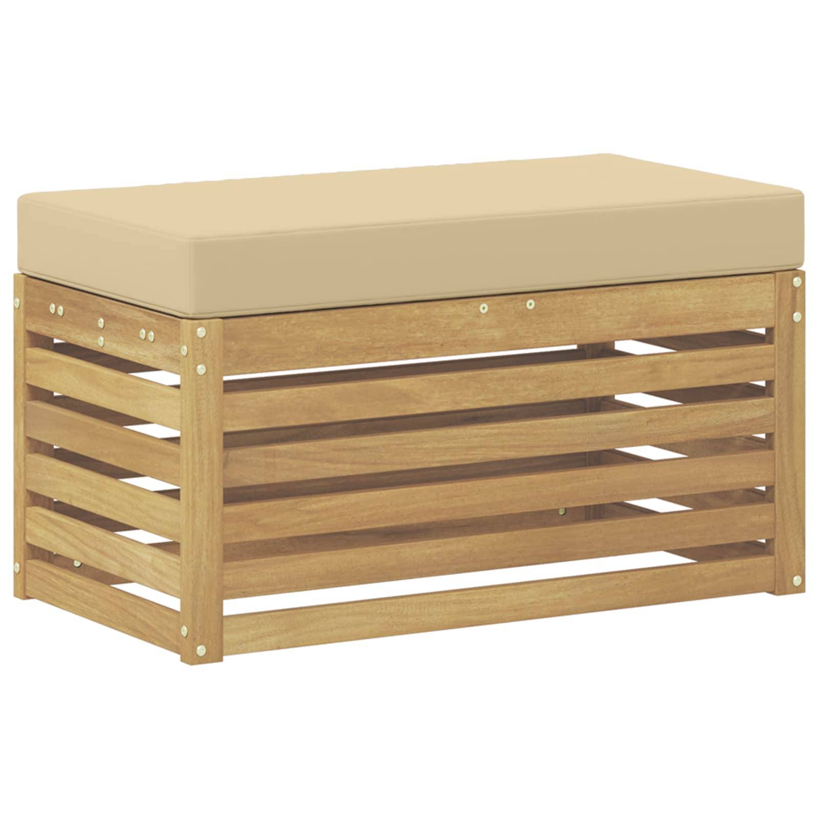 vidaXL Outdoor Hocker Bank Weiß 80 x 43 x 45 cm Massivholz Akazie