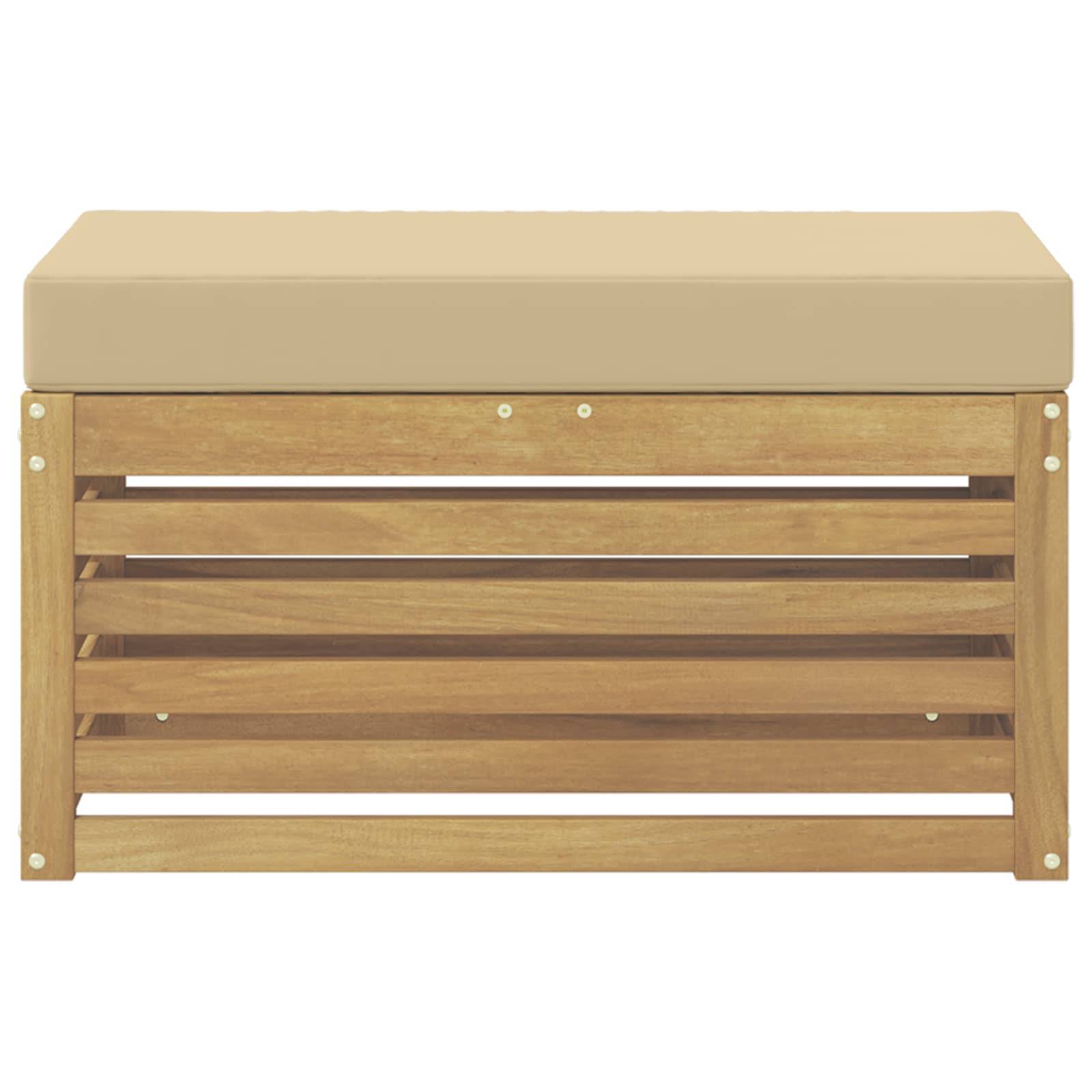 vidaXL Outdoor Hocker Bank Weiß 80 x 43 x 45 cm Massivholz Akazie