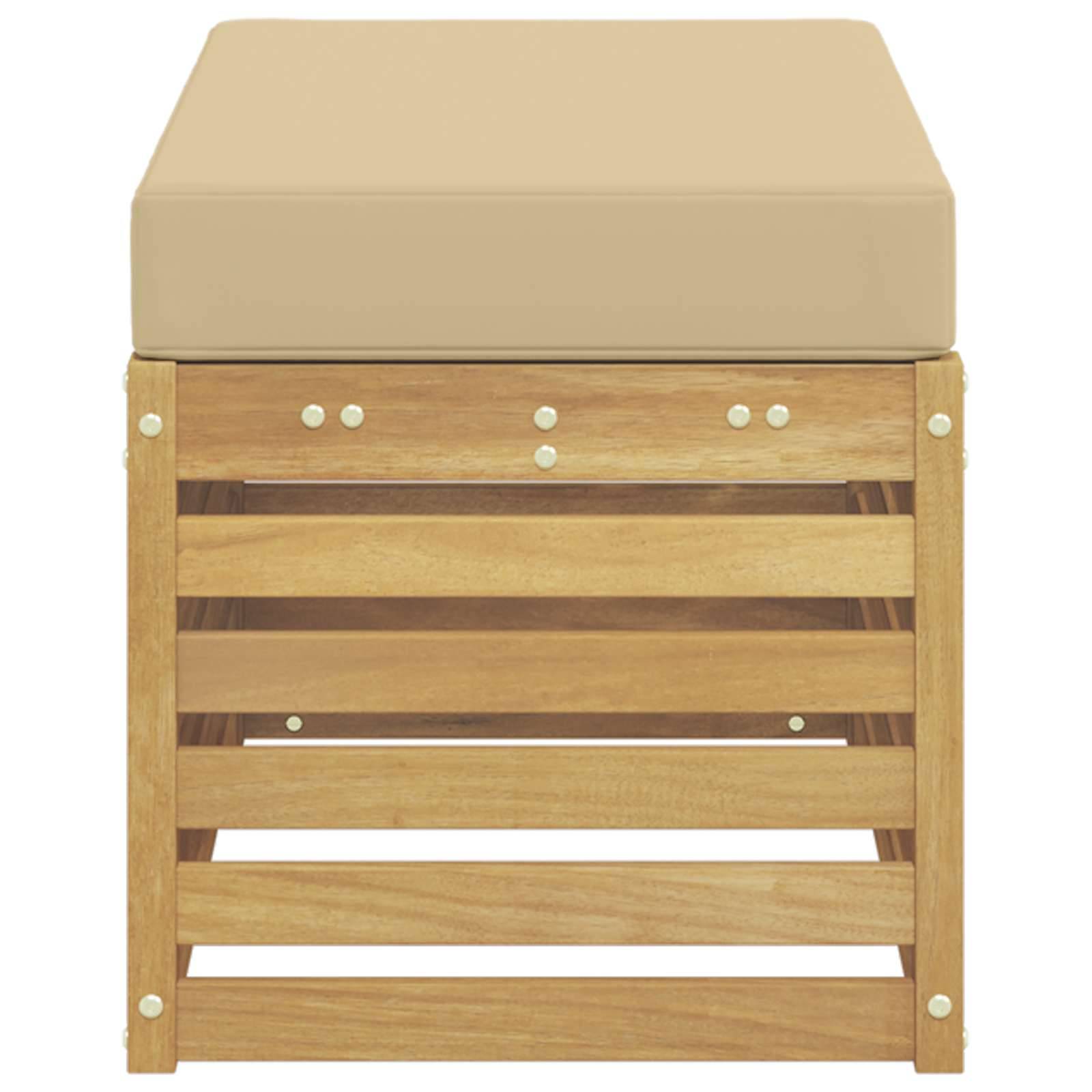 vidaXL Outdoor Hocker Bank Weiß 80 x 43 x 45 cm Massivholz Akazie