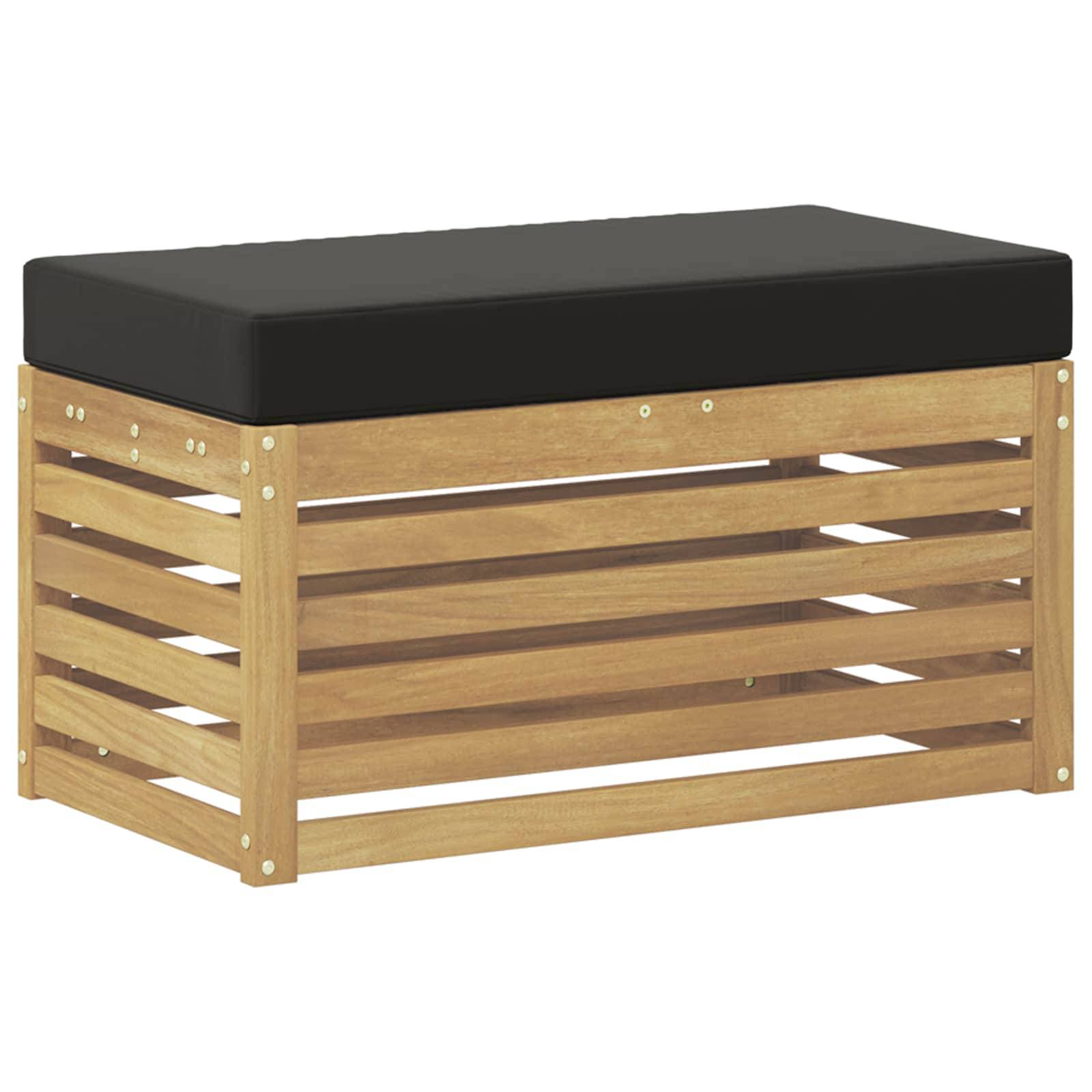 vidaXL Outdoor Hocker Bank Weiß 80 x 43 x 45 cm Massivholz Akazie