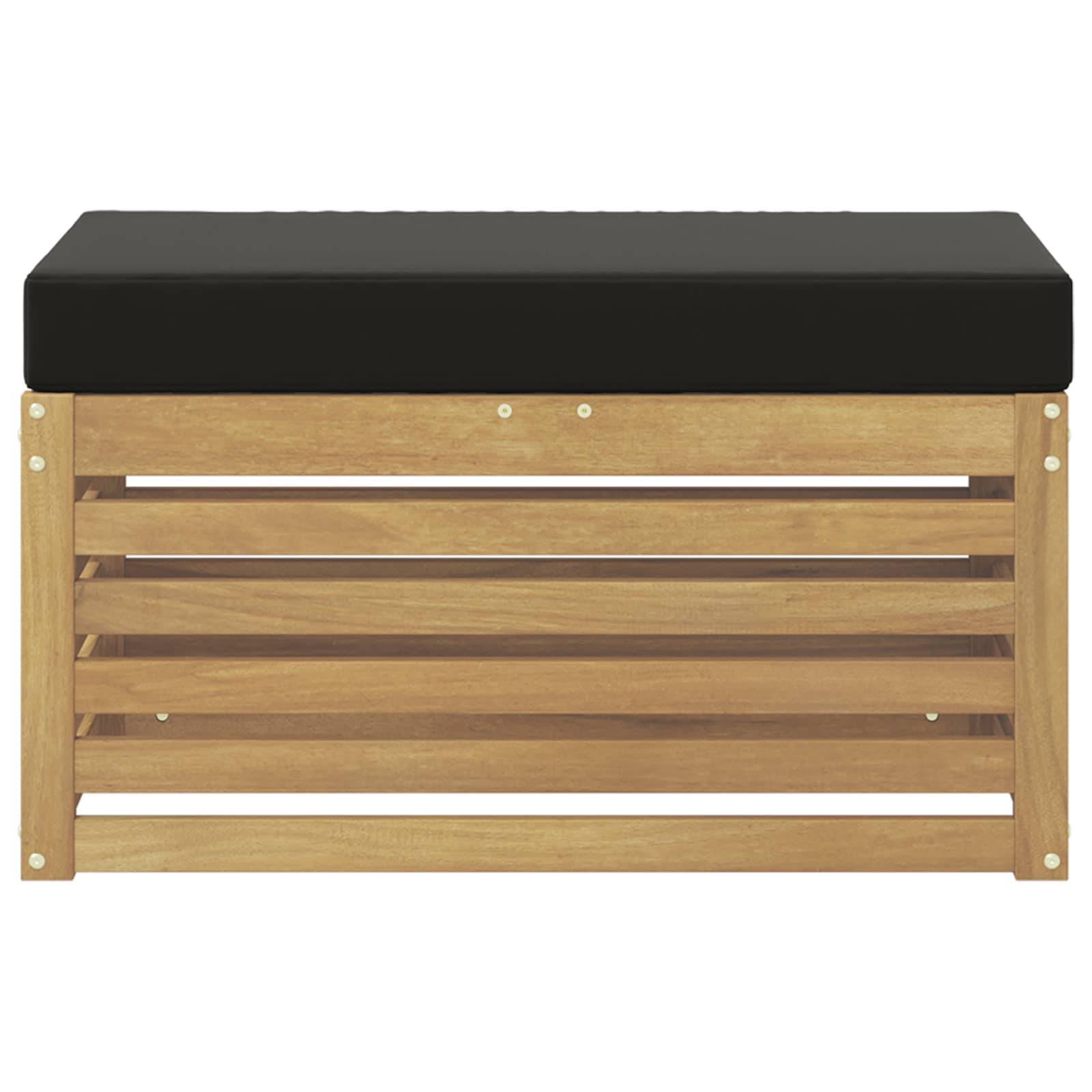 vidaXL Outdoor Hocker Bank Weiß 80 x 43 x 45 cm Massivholz Akazie
