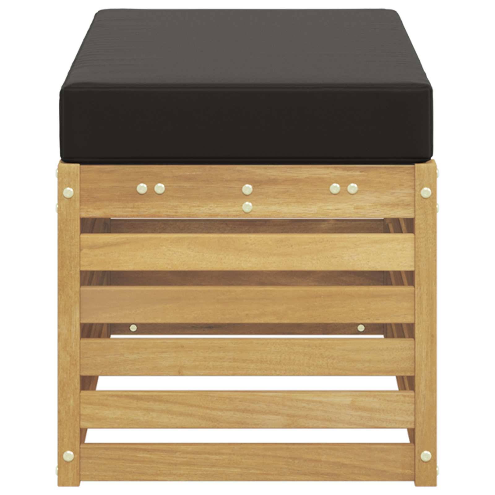 vidaXL Outdoor Hocker Bank Weiß 80 x 43 x 45 cm Massivholz Akazie