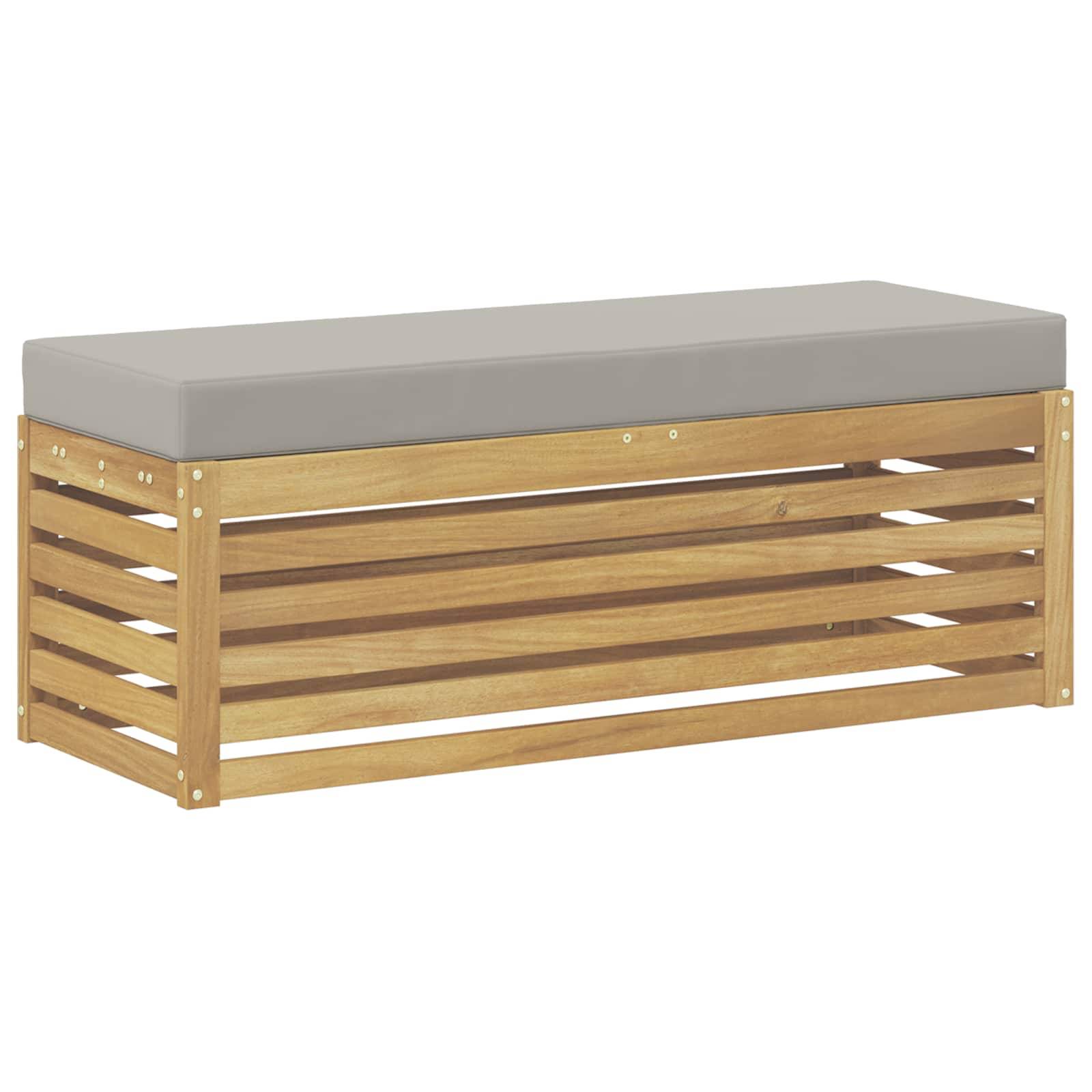 vidaXL Outdoor Hocker Bank Weiß 115 x 43 x 45 cm Massivholz Akazie