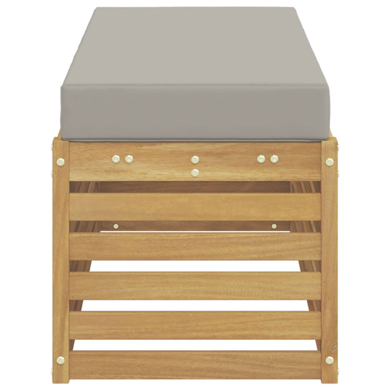 vidaXL Outdoor Hocker Bank Weiß 115 x 43 x 45 cm Massivholz Akazie