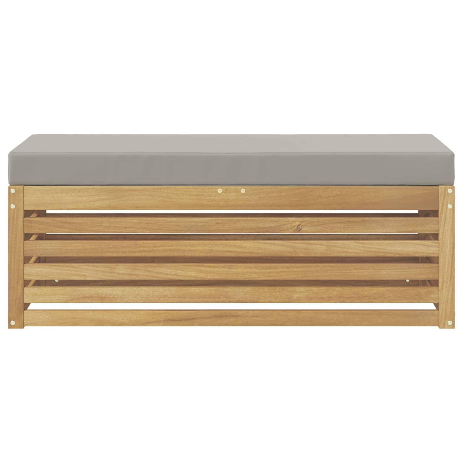 vidaXL Outdoor Hocker Bank Weiß 115 x 43 x 45 cm Massivholz Akazie