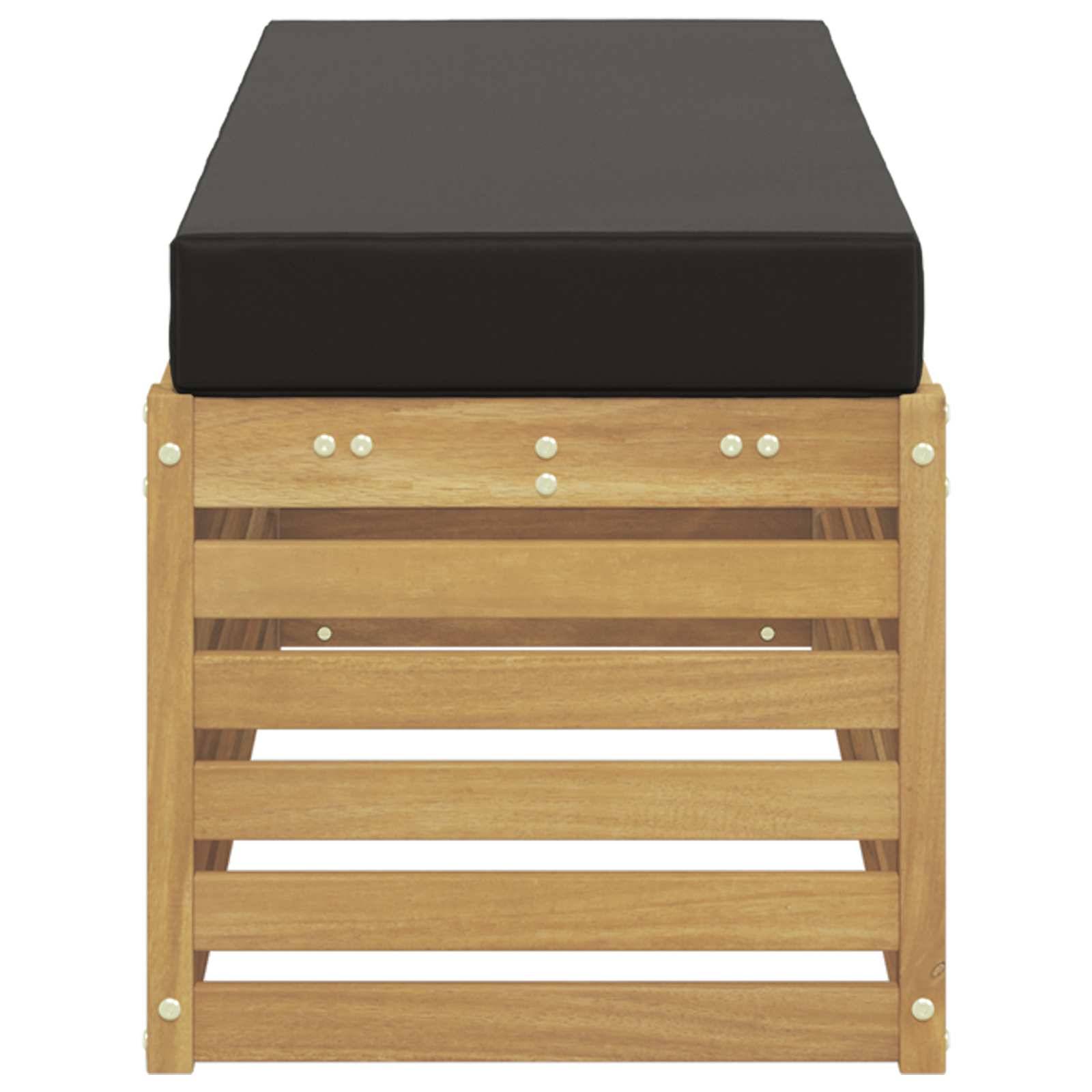vidaXL Outdoor Hocker Bank Weiß 115 x 43 x 45 cm Massivholz Akazie