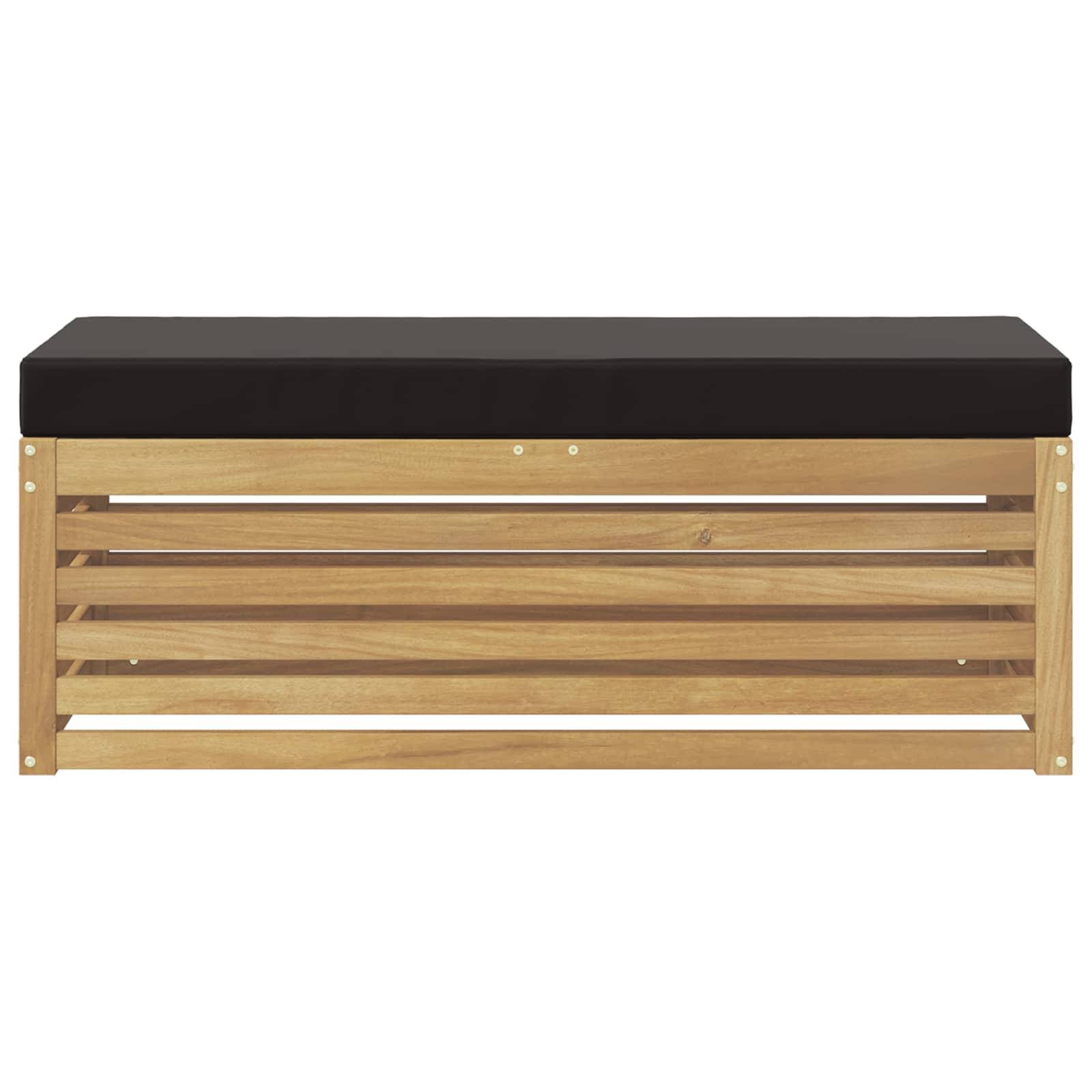 vidaXL Outdoor Hocker Bank Weiß 115 x 43 x 45 cm Massivholz Akazie