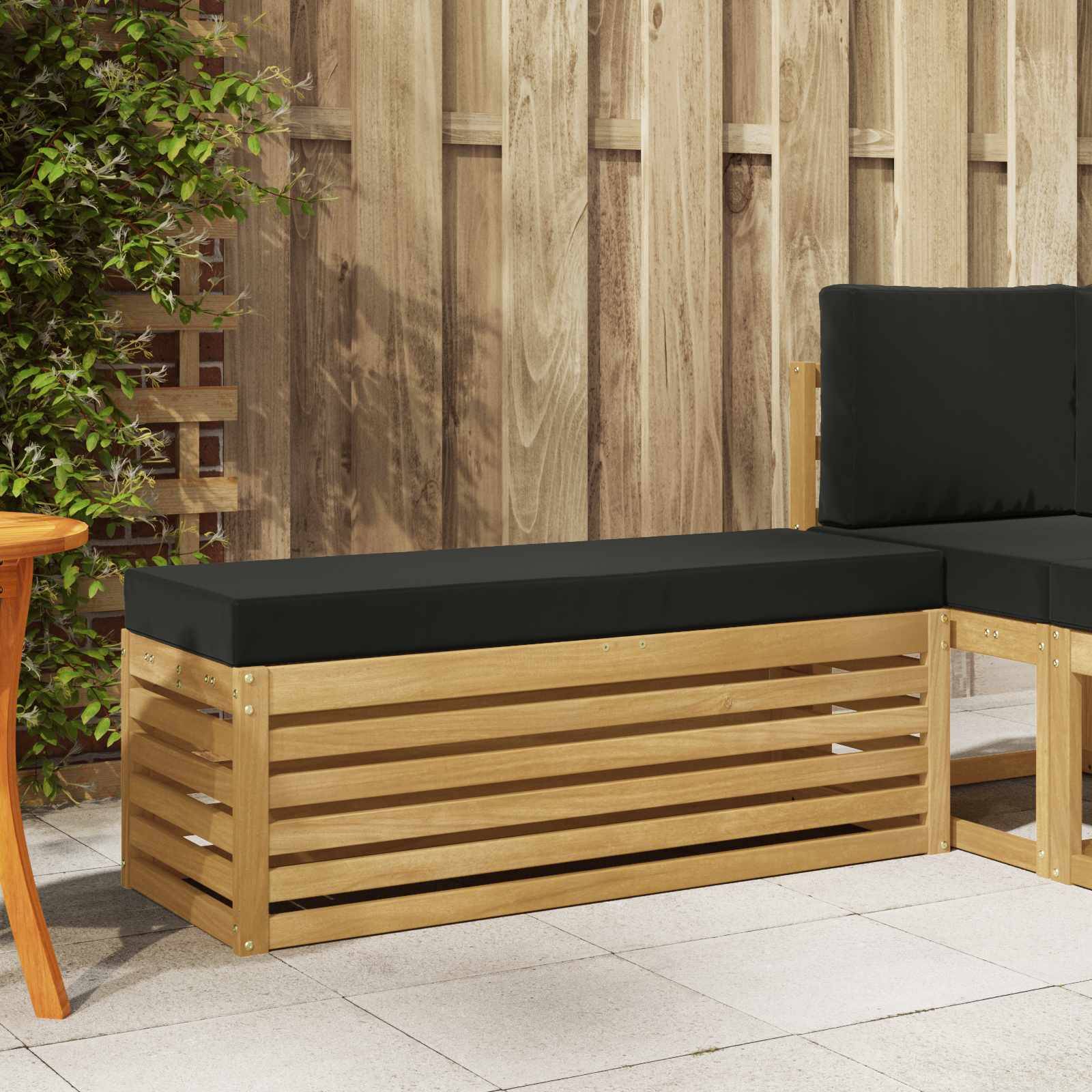 vidaXL Outdoor Hocker Bank Weiß 115 x 43 x 45 cm Massivholz Akazie