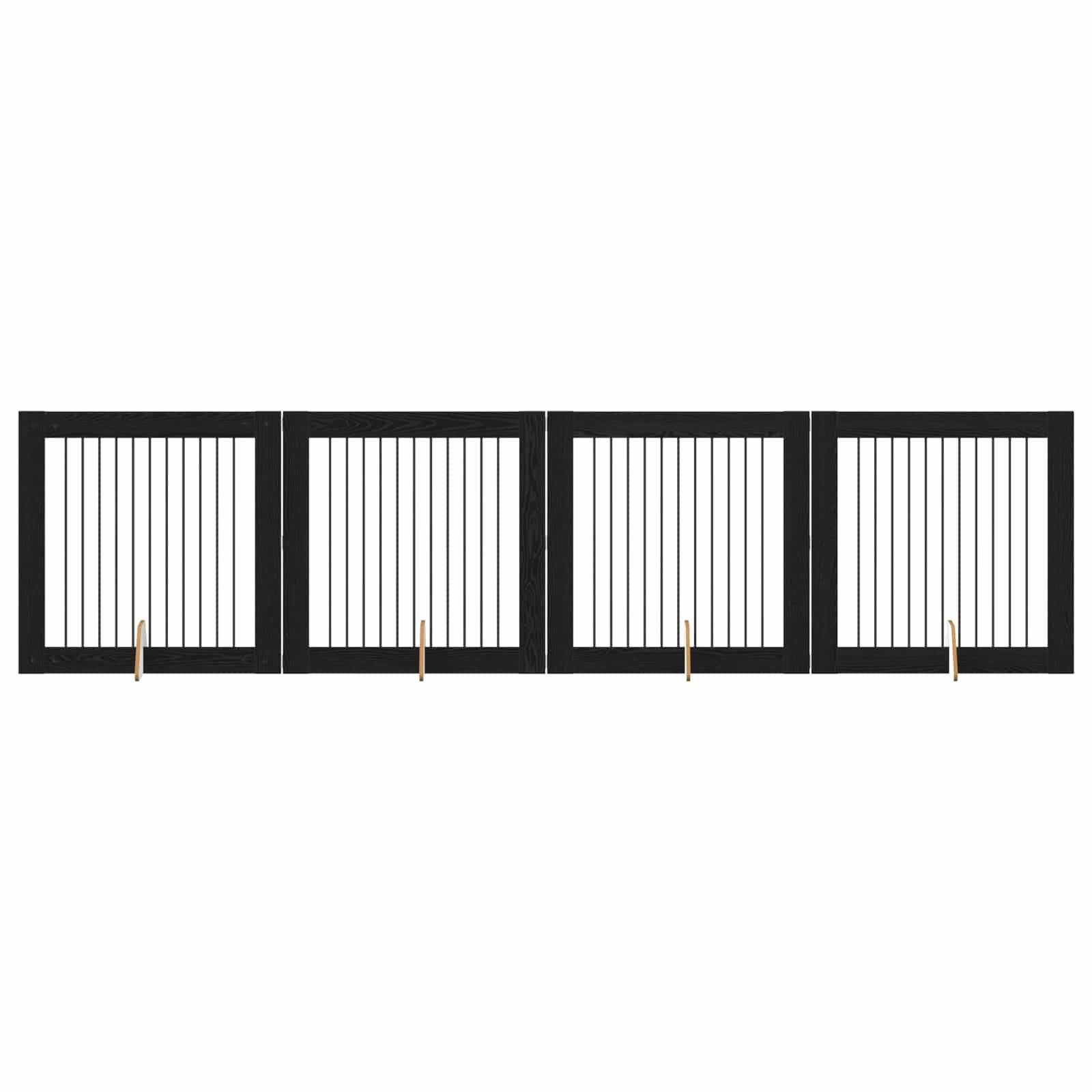 vidaXL Hundetor mit Ständern 4 pcs Schwarze Eiche 100 x 100 cm