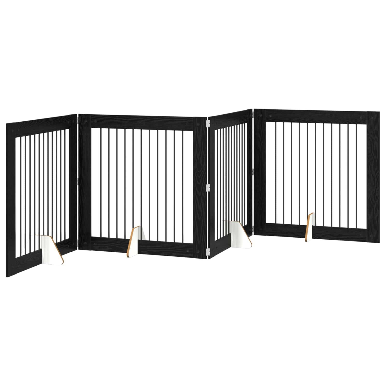 vidaXL Hundetor mit Ständern 4 pcs Schwarze Eiche 100 x 100 cm