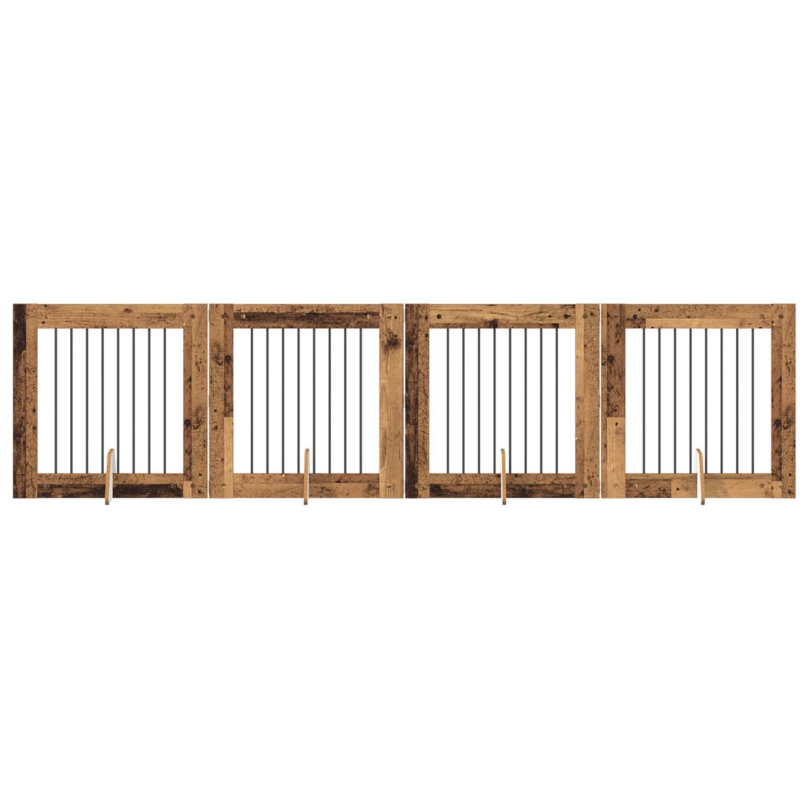 vidaXL Hundetor mit Ständern 4 pcs Altholz 80 x 80 cm Holzwerkstoff