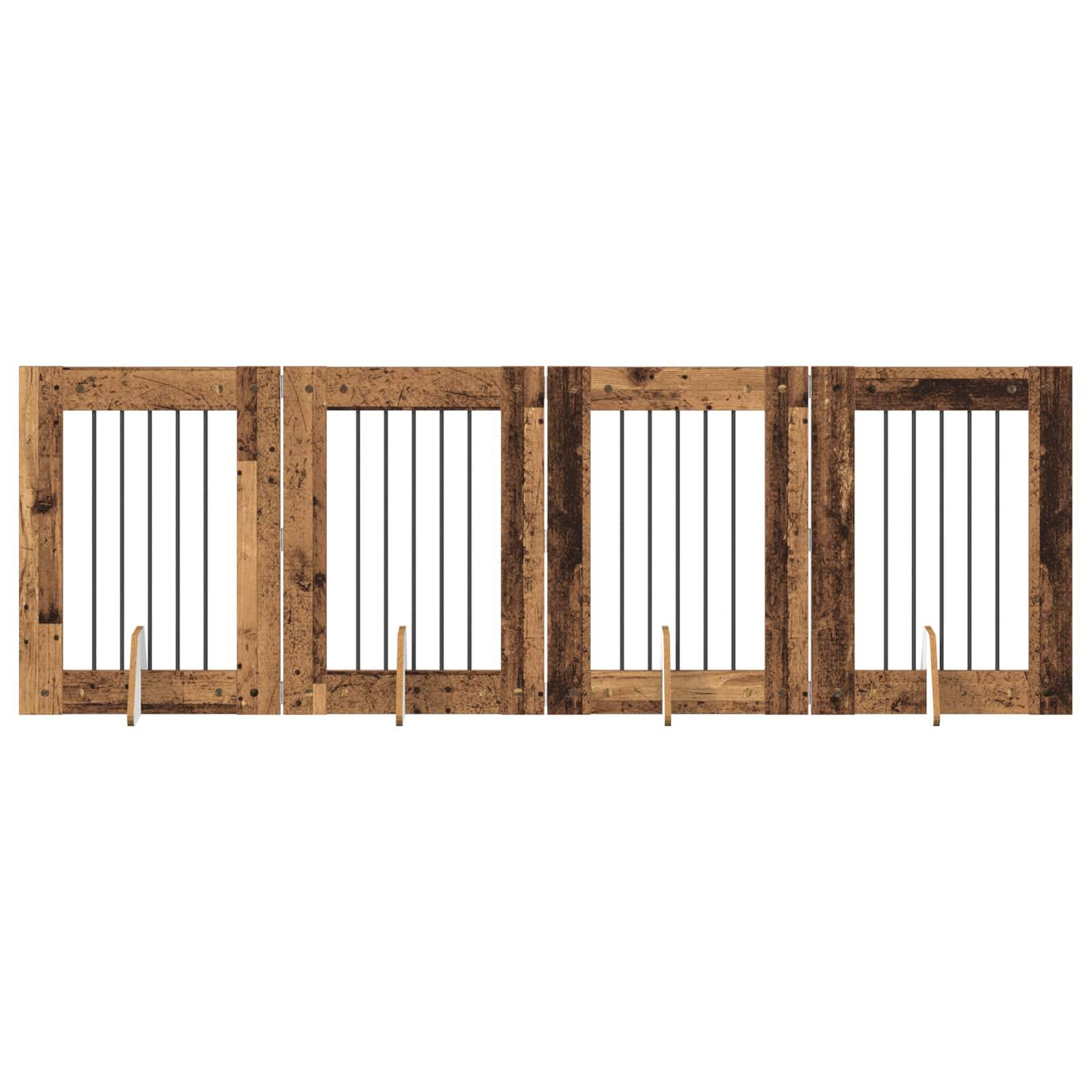 vidaXL Hundetor mit Ständern 4 pcs Altholz 60 x 80 cm Holzwerkstoff