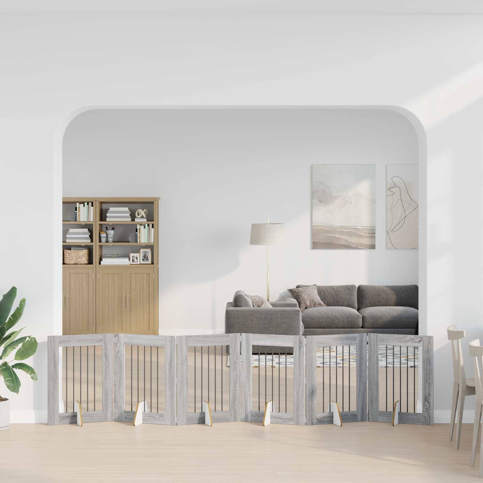 vidaXL Hundetor mit Ständern 6 pcs Graues Sonoma 60 x 80 cm