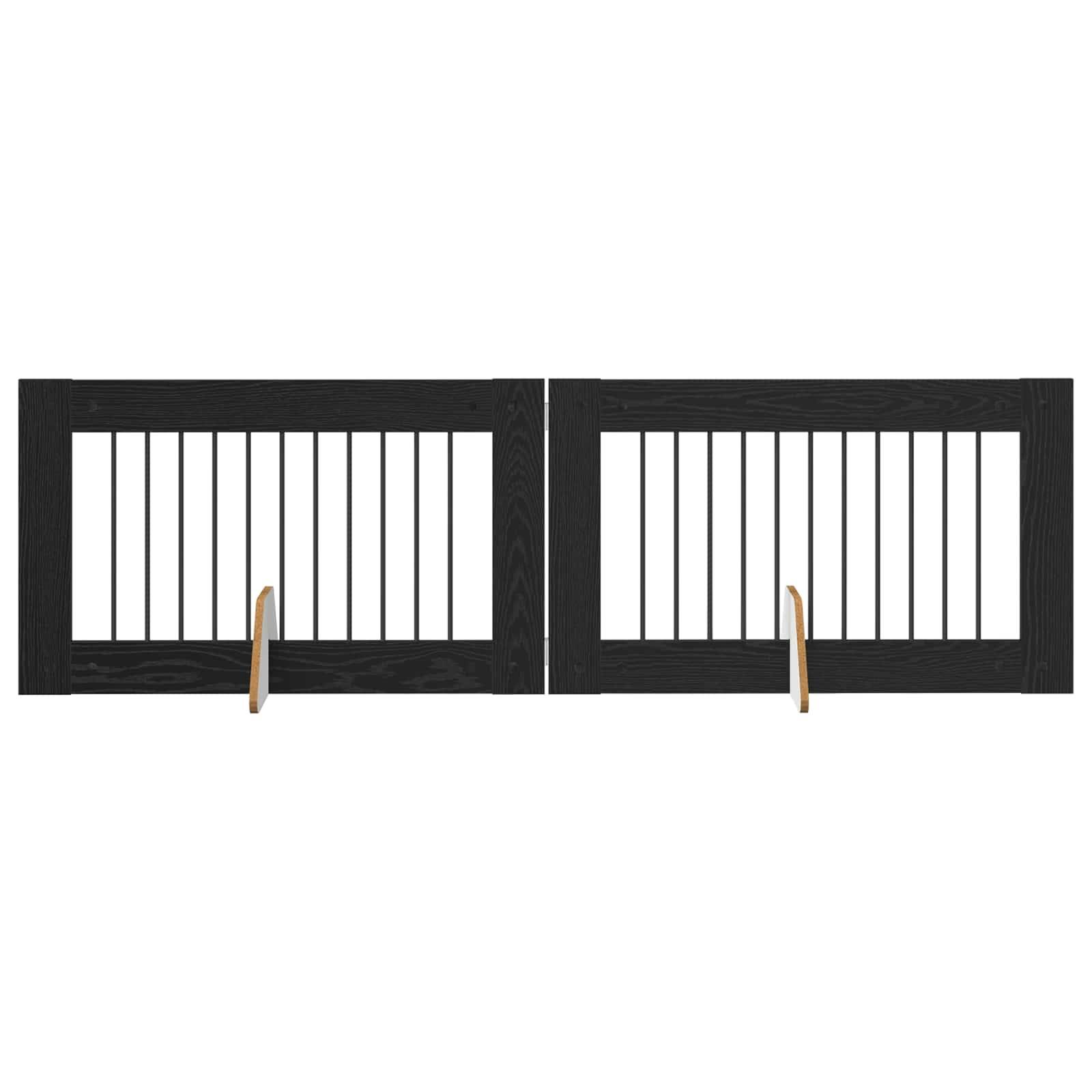 vidaXL Hundetor mit Ständern 2 pcs Schwarze Eiche 100 x 60 cm