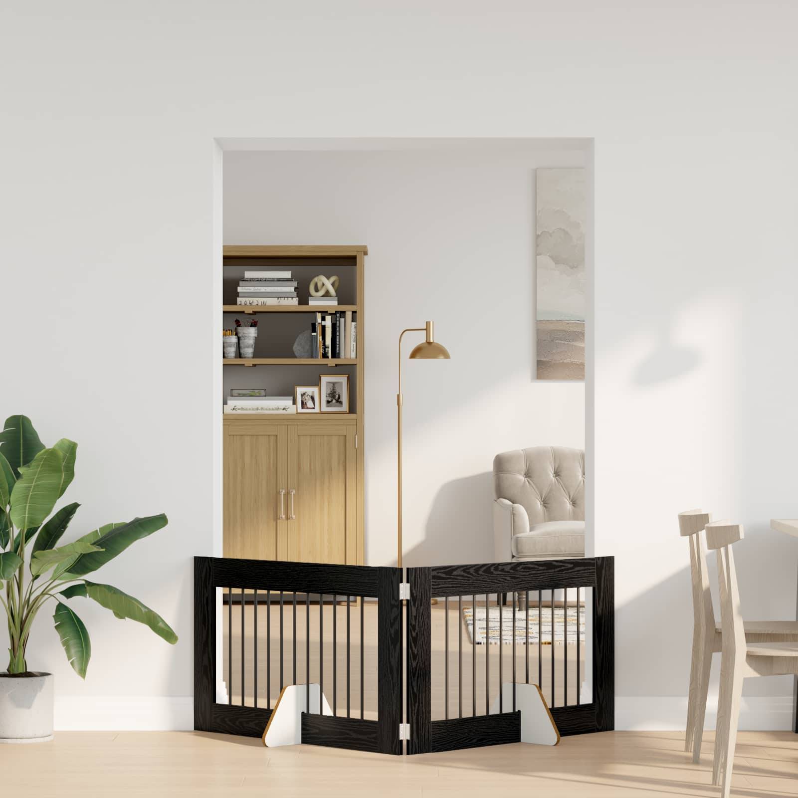 vidaXL Hundetor mit Ständern 2 pcs Schwarze Eiche 100 x 60 cm
